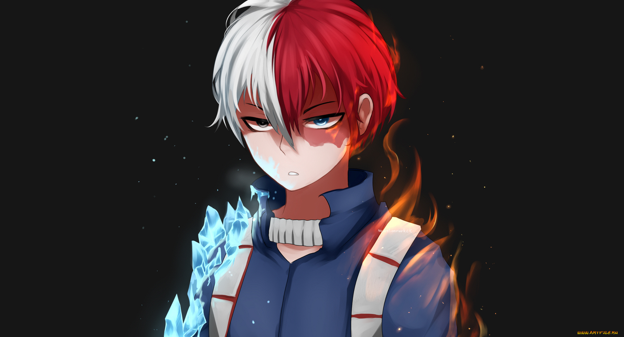 аниме, boku, no, hero, academia, тодороки, шото