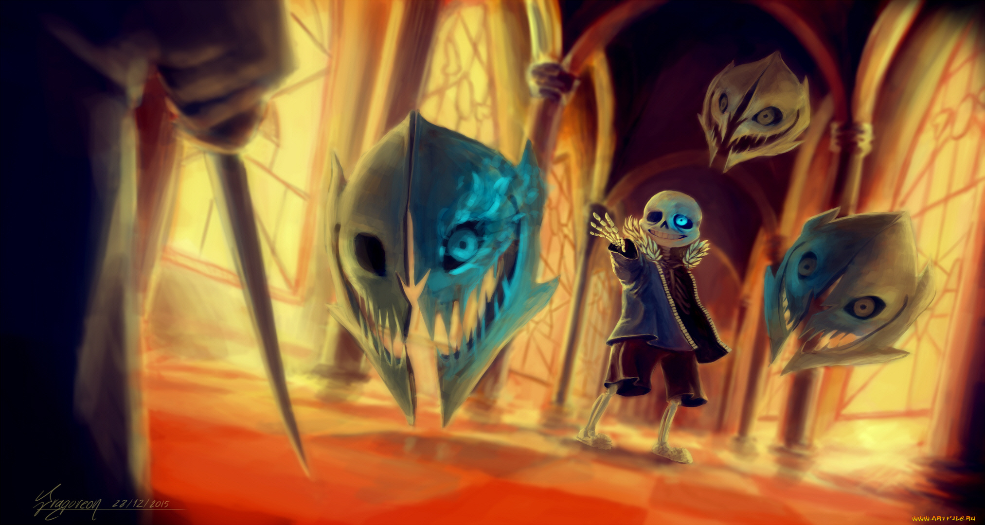 аниме, undertale, санс