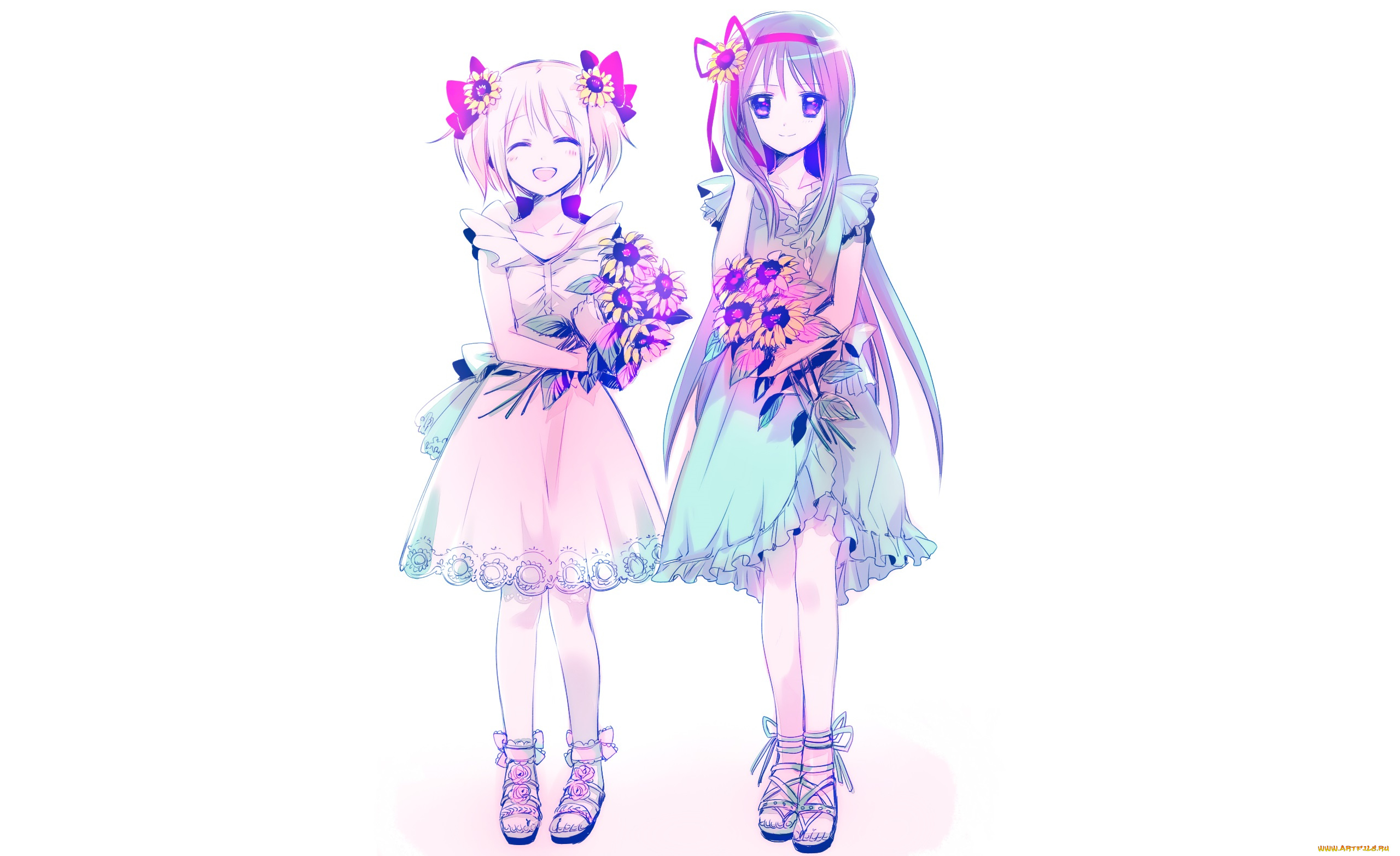 аниме, mahou, shoujo, madoka, magika, девочки