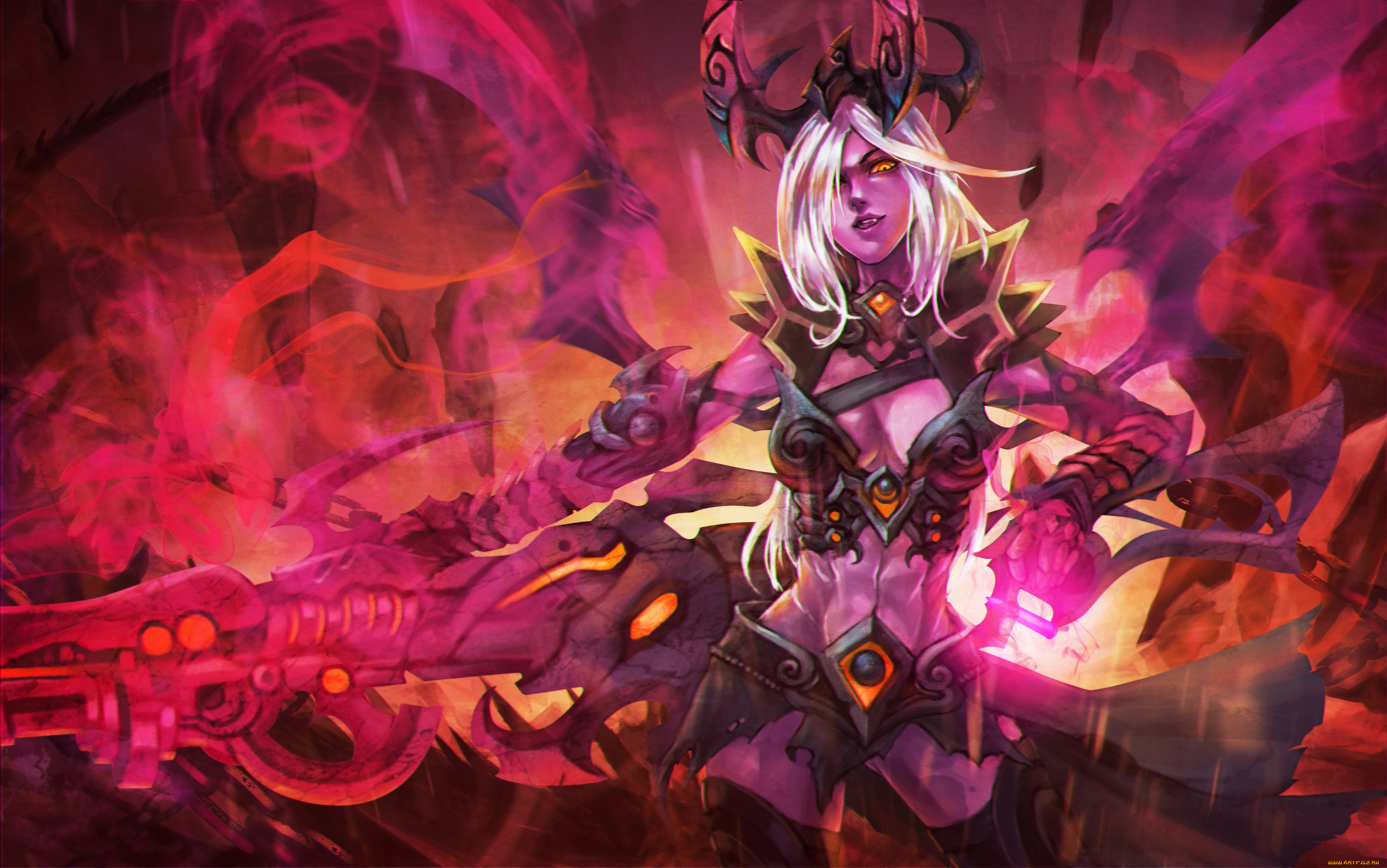 видео, игры, league, of, legends, взгляд, фон, девушка