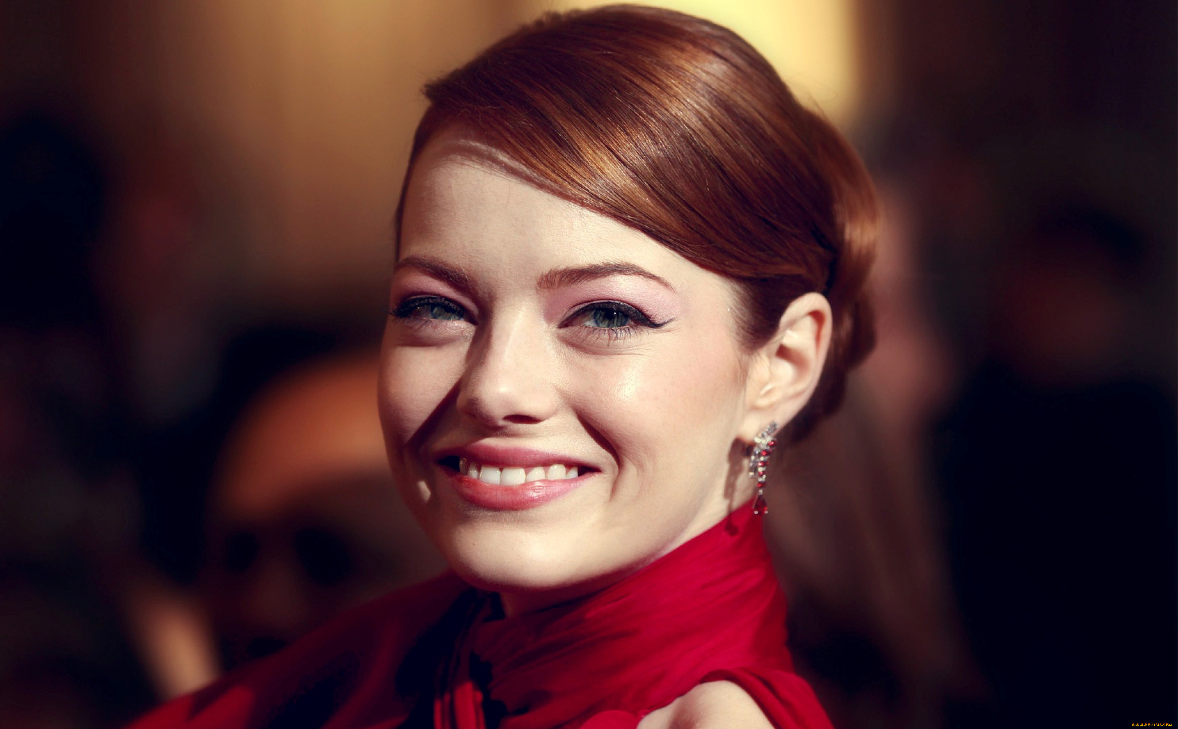 девушки, emma, stone, рыжая, лицо, улыбка