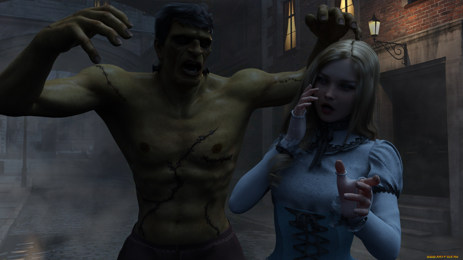 3д, графика, фантазия, , fantasy, девушка, фон, взгляд