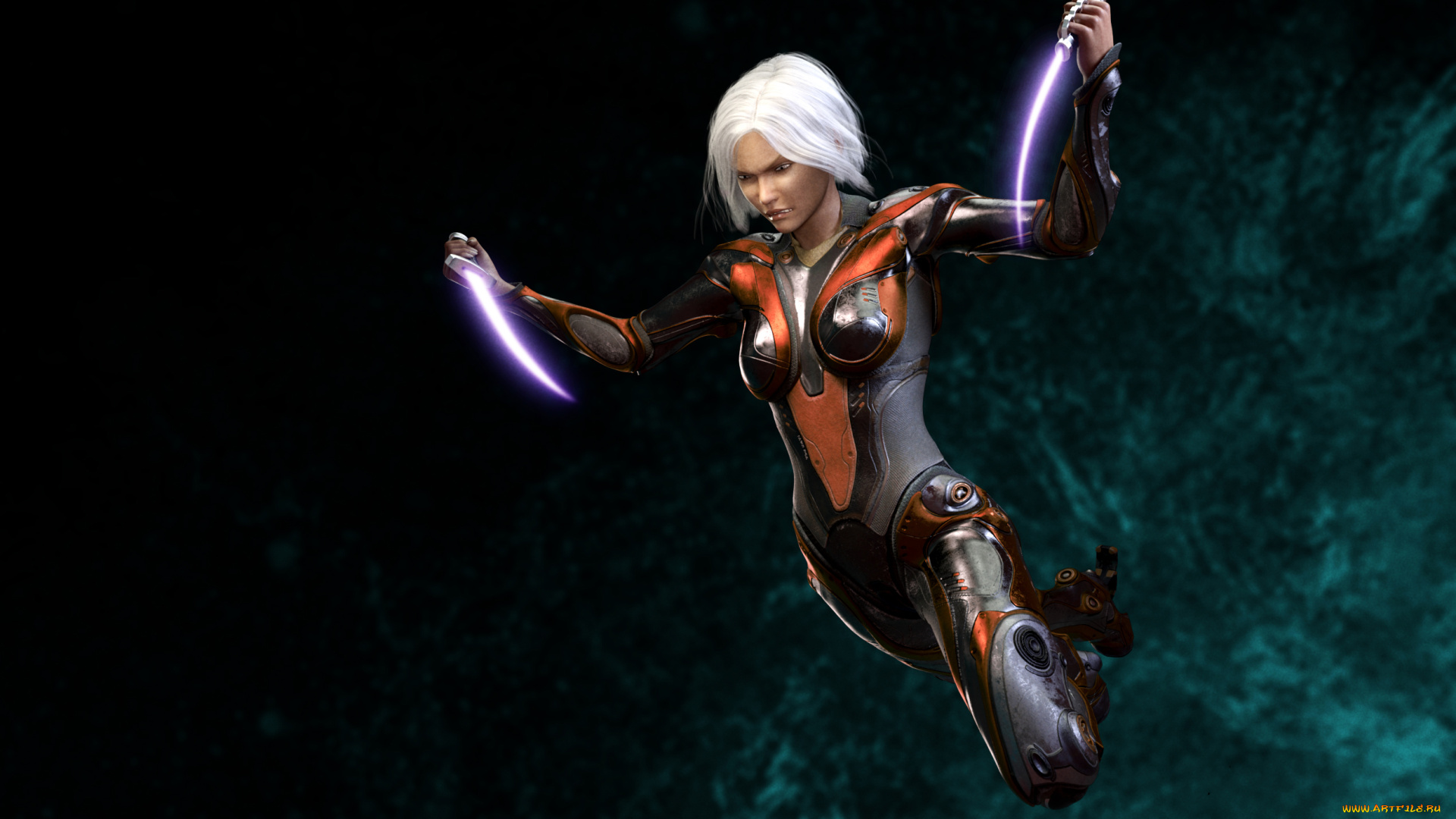 3д, графика, фантазия, , fantasy, девушка, фон, униформа, кинжал