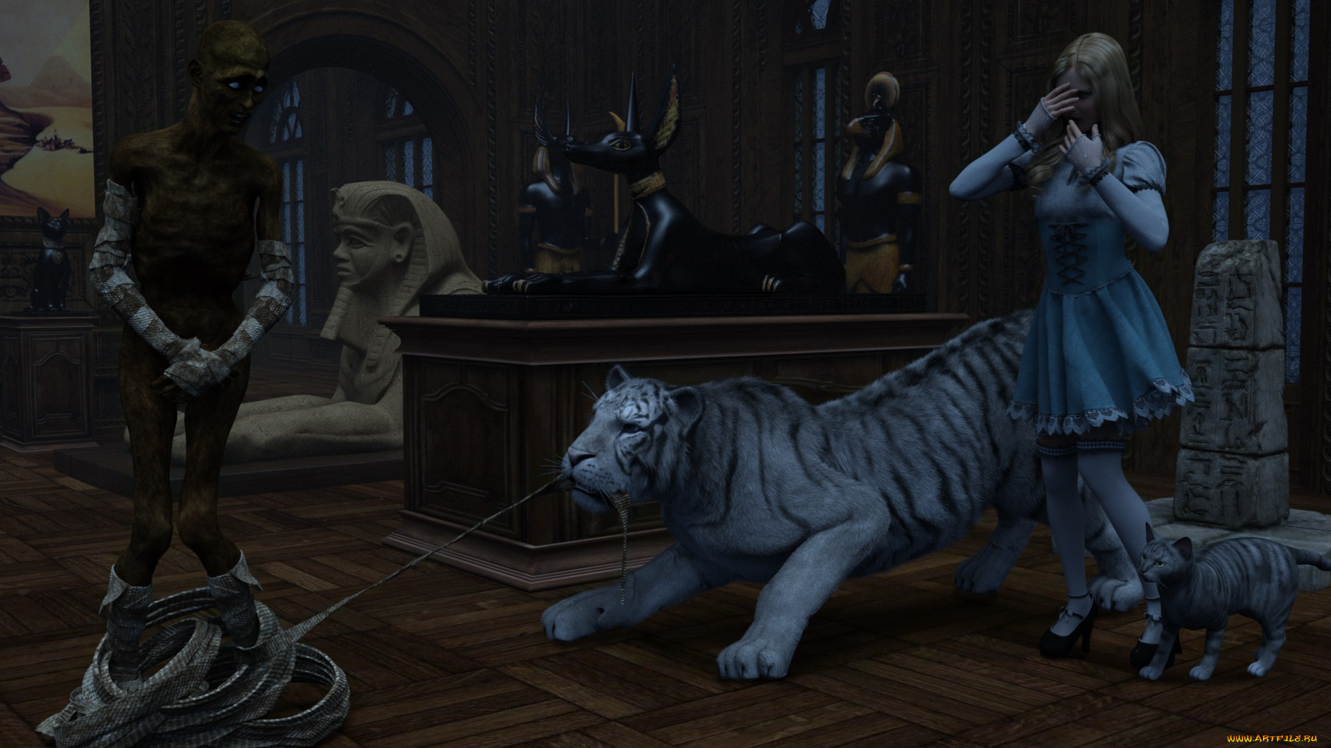 3д, графика, фантазия, , fantasy, девушка, взгляд, фон