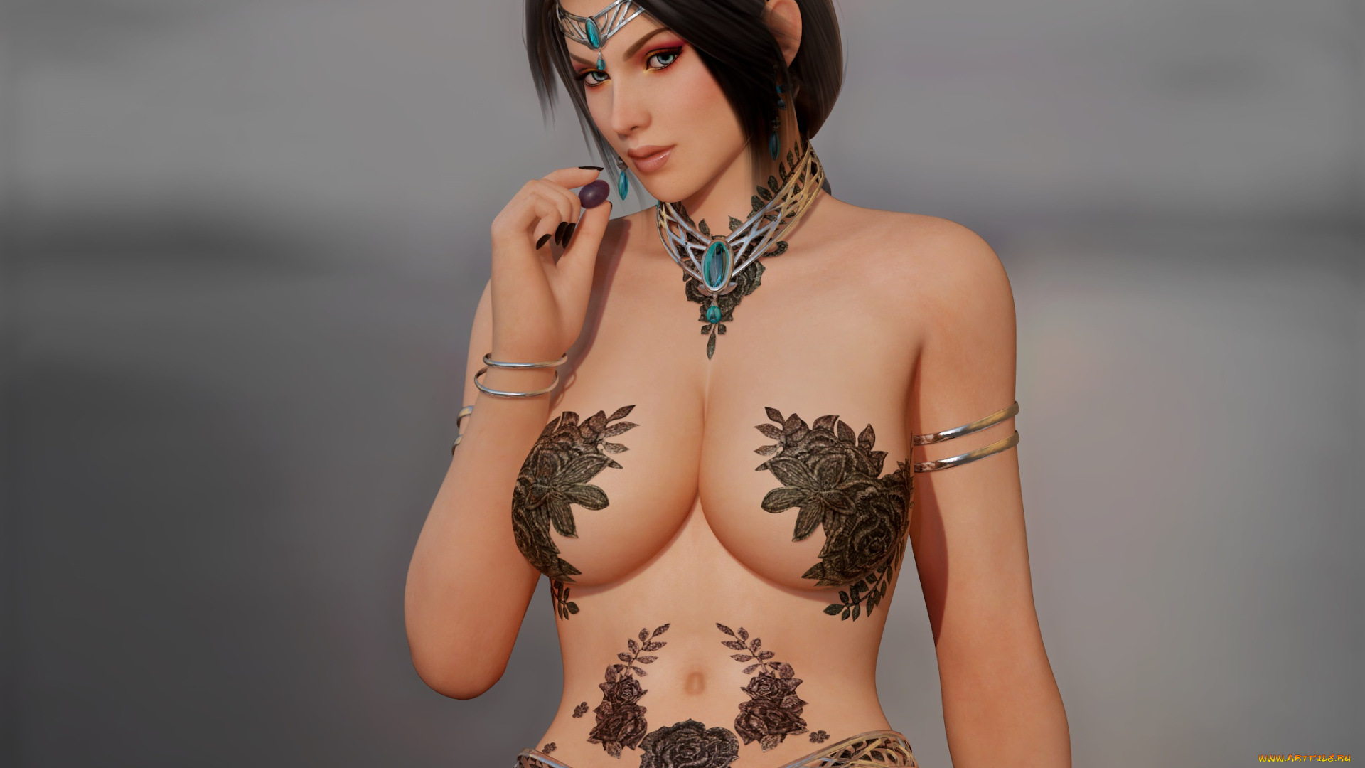 3д, графика, фантазия, , fantasy, фон, взгляд, девушка