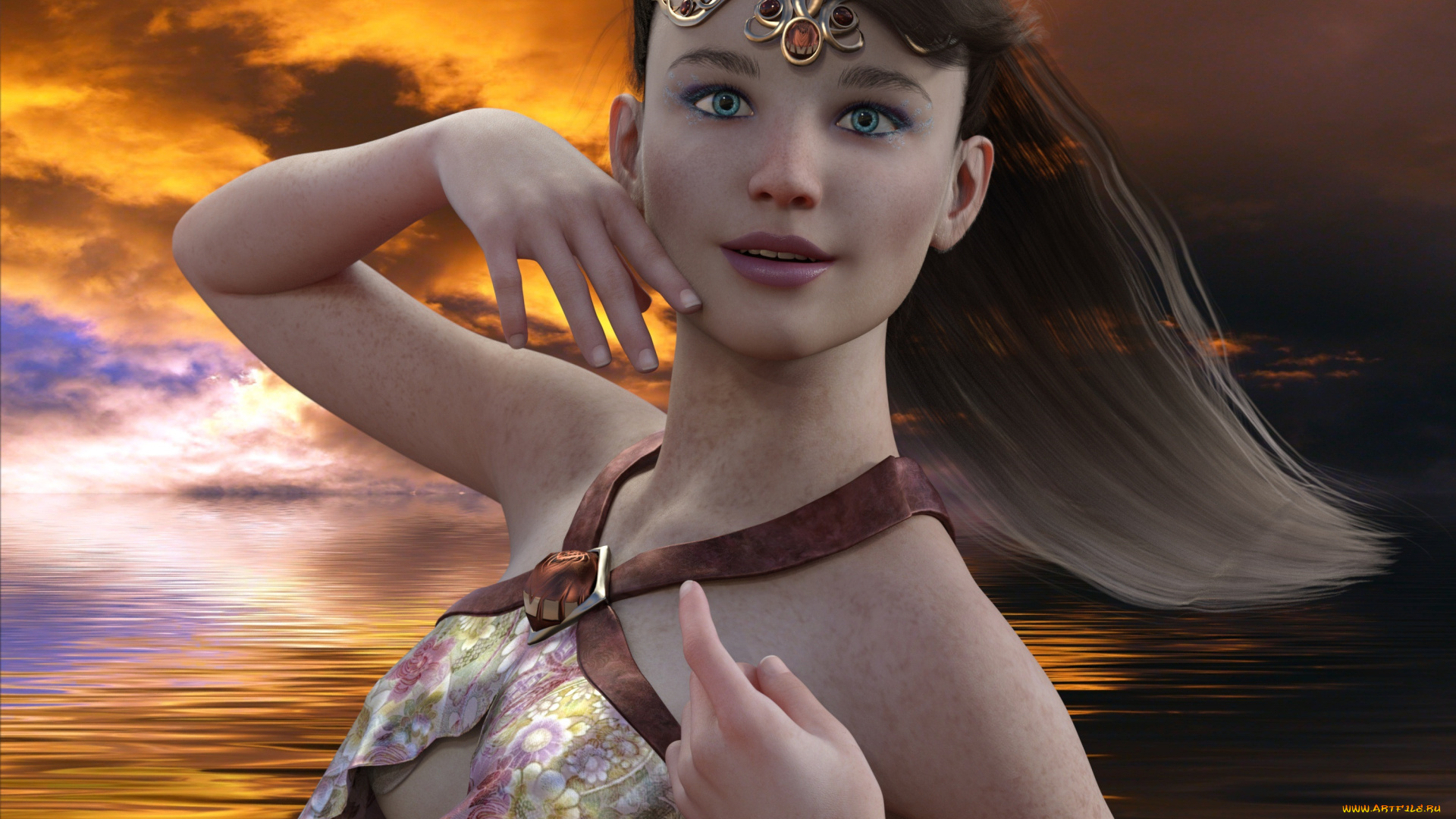 3д, графика, люди, , people, фон, взгляд, девушка