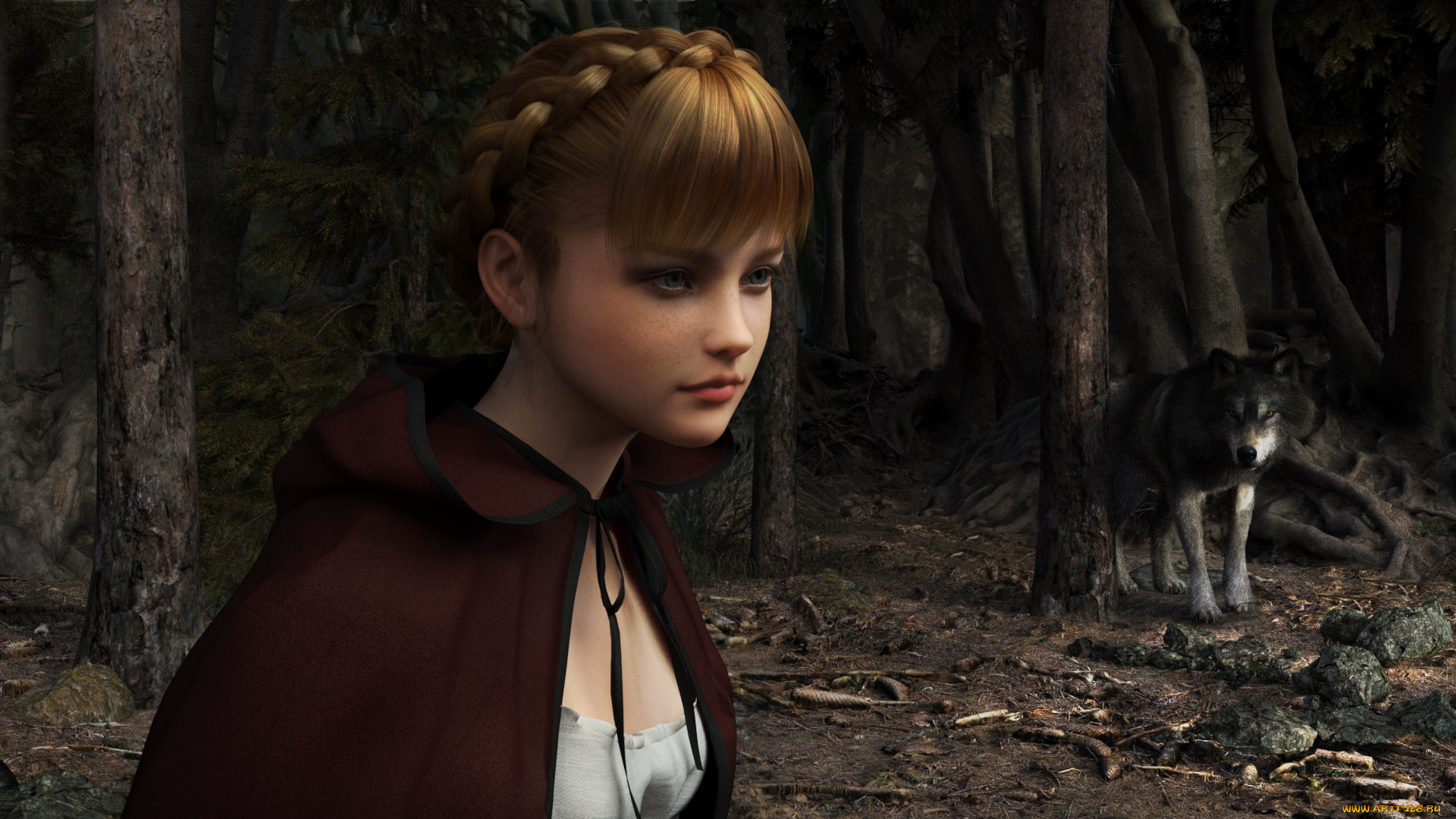 3д, графика, люди, и, животные, , people, and, animals, взгляд, фон, девушка