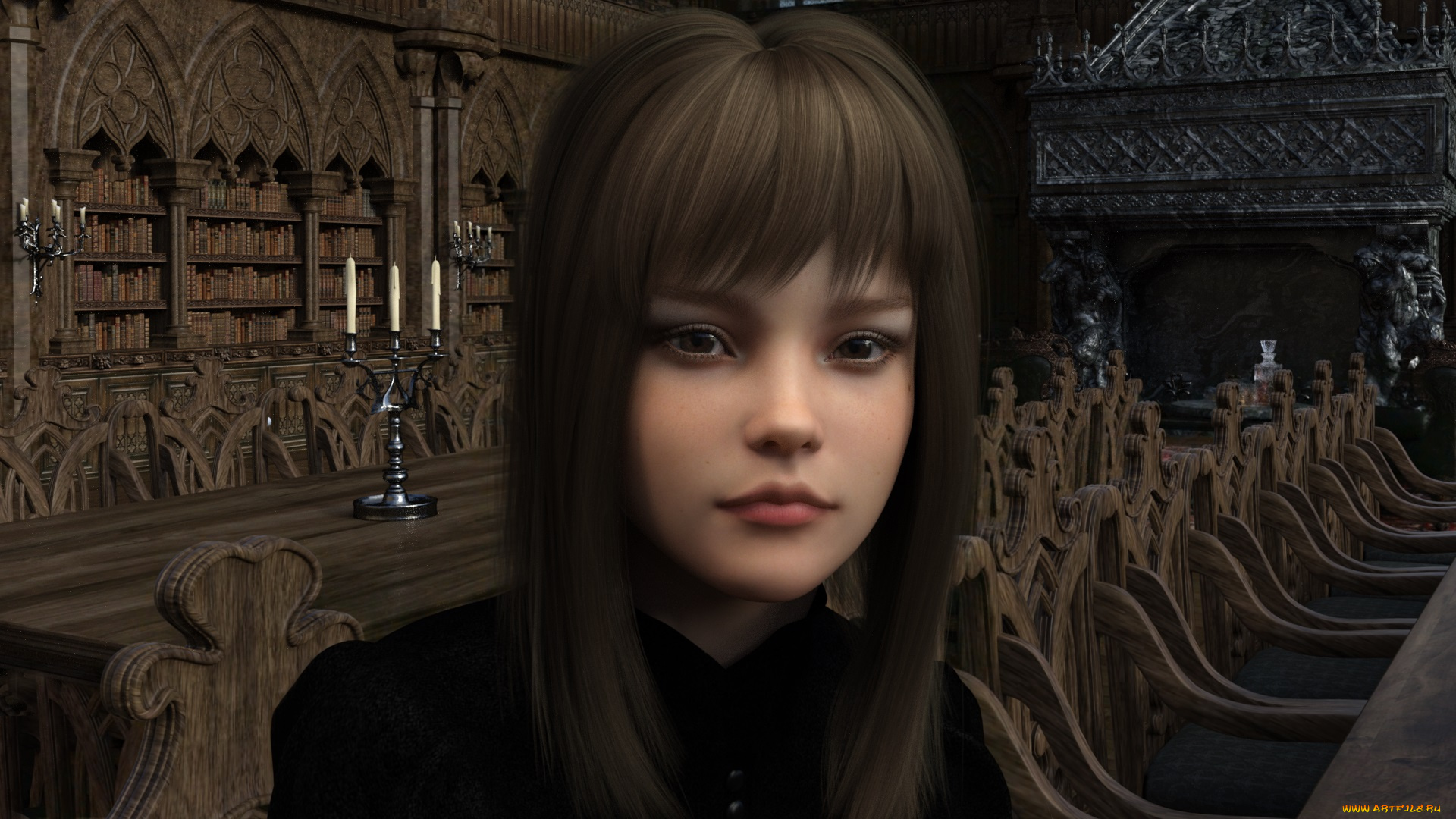 3д, графика, портрет, , portraits, взгляд, фон, девушка