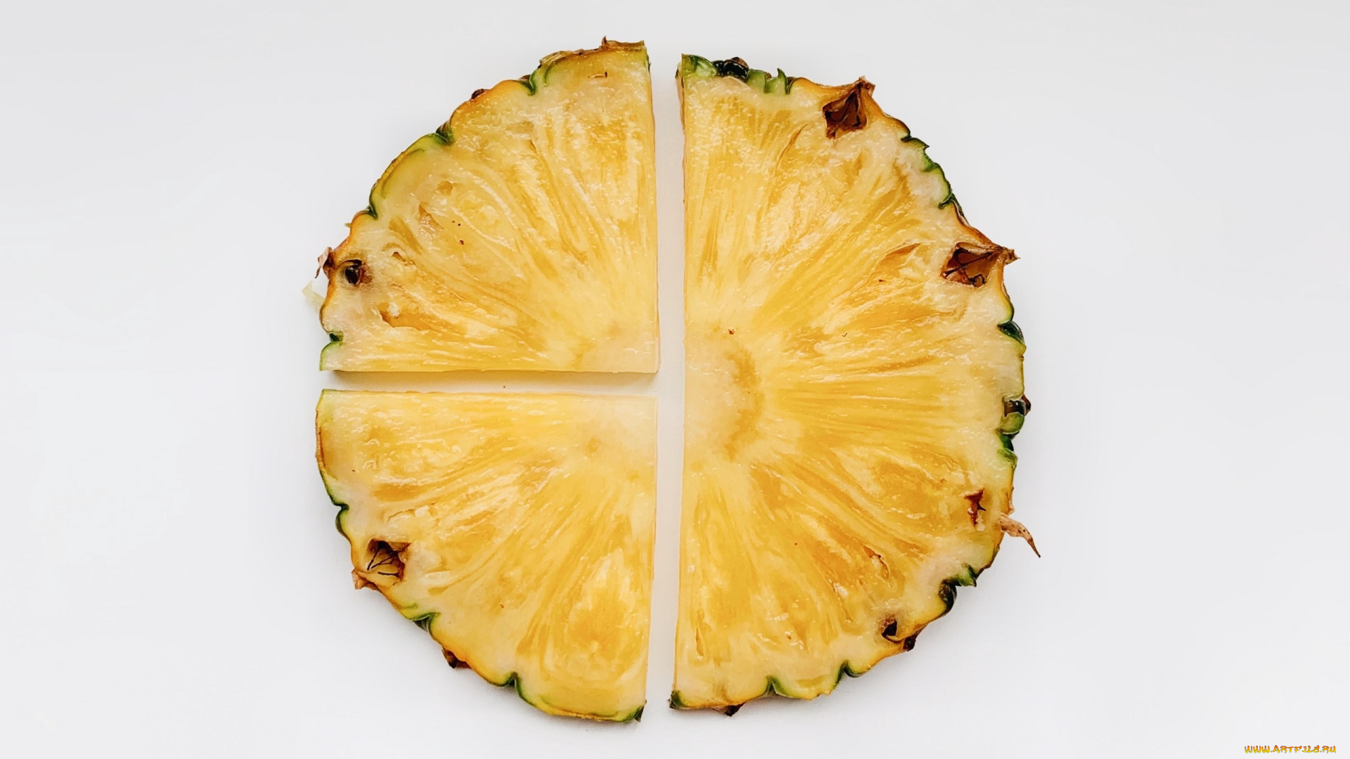 еда, ананас, ломтики, фрукт