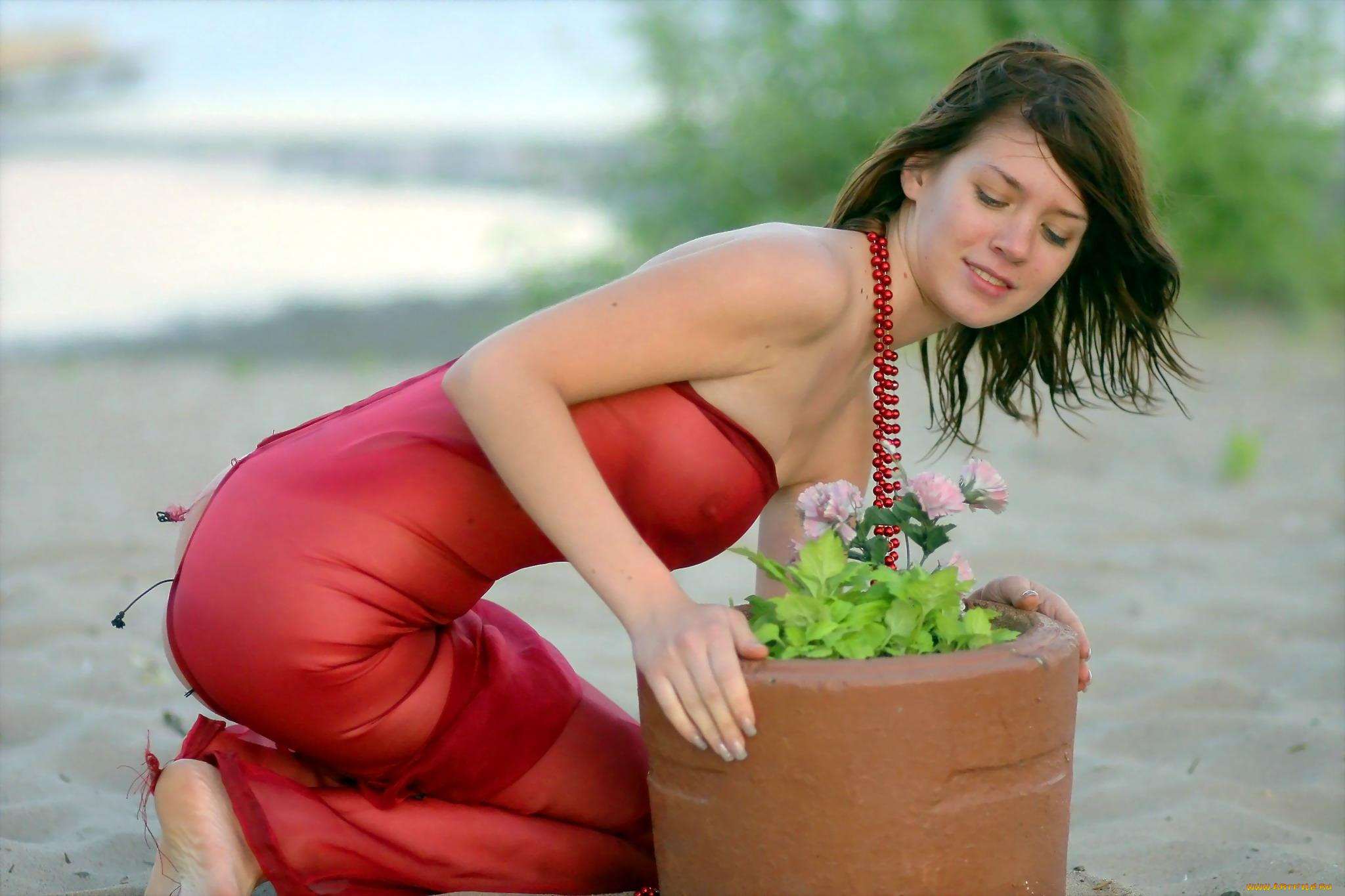 девушки, -unsort, , брюнетки, темноволосые, бусы, шатенка, цветок, платье, itna, a