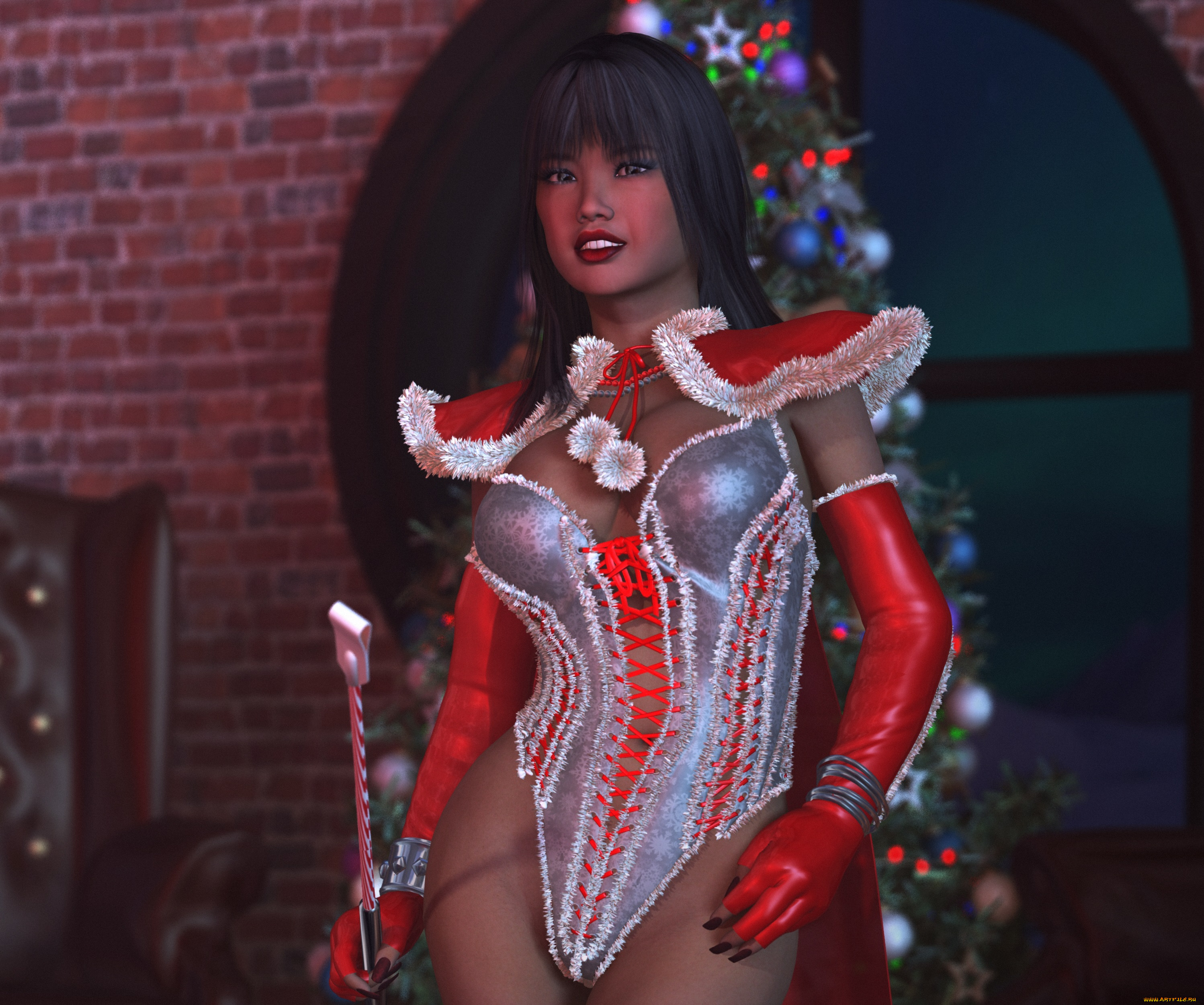 3д, графика, праздники, , holidays, фон, взгляд, девушка