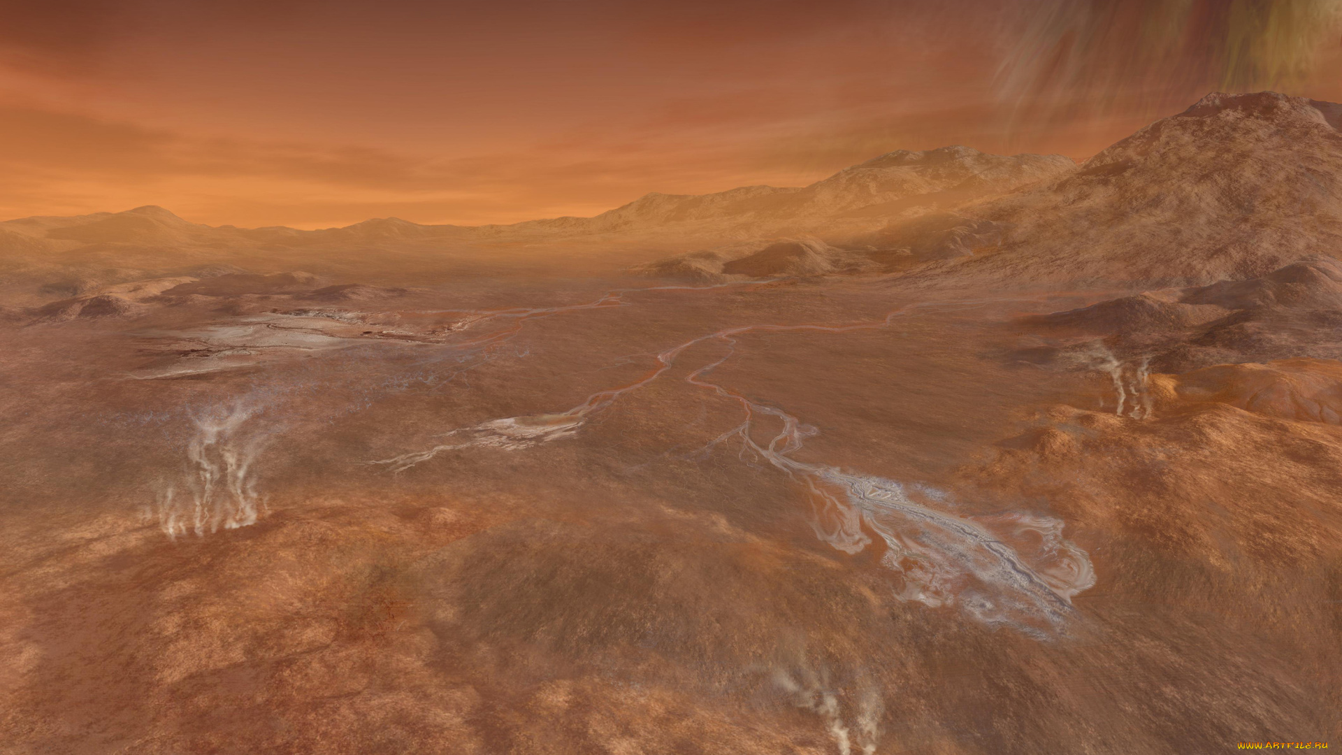 титан, космос, спутники, сатурна, спутник, сатурн, планета, вселенная, галактика, поверхность, почва, грунт, атмосфера, пустыня