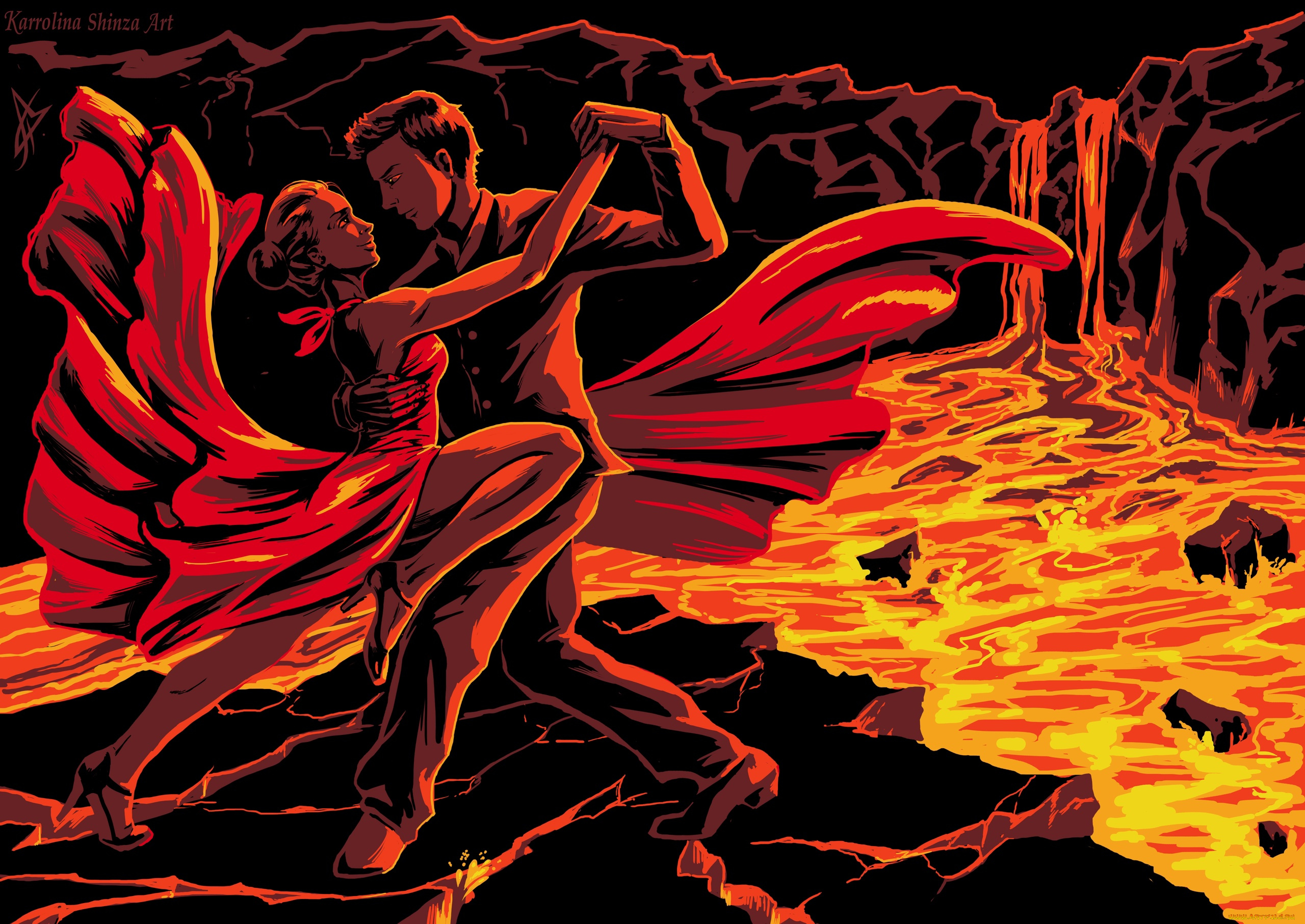 векторная, графика, люди, , people, пара, танец, лава