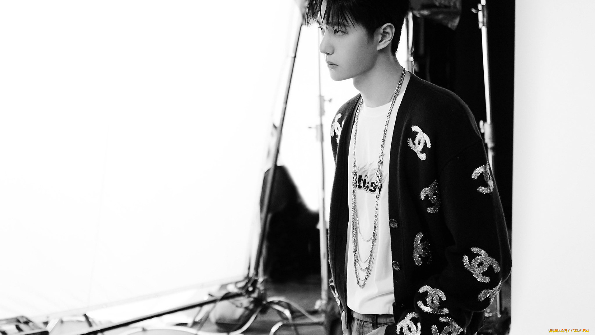 мужчины, wang, yi, bo, актер, танцор, цепь, куртка, оборудование