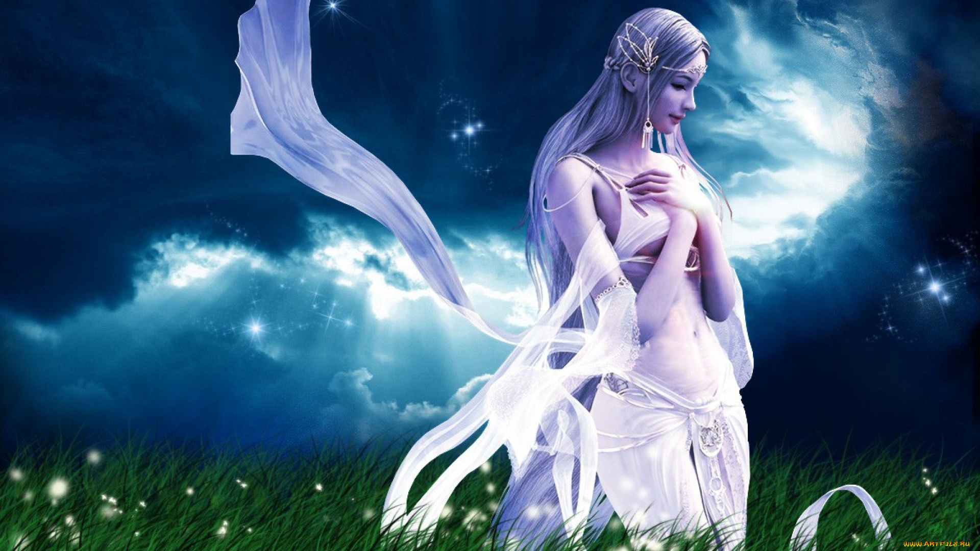 видео, игры, shaiya, , light, and, darkness, девушка, украшения, трава