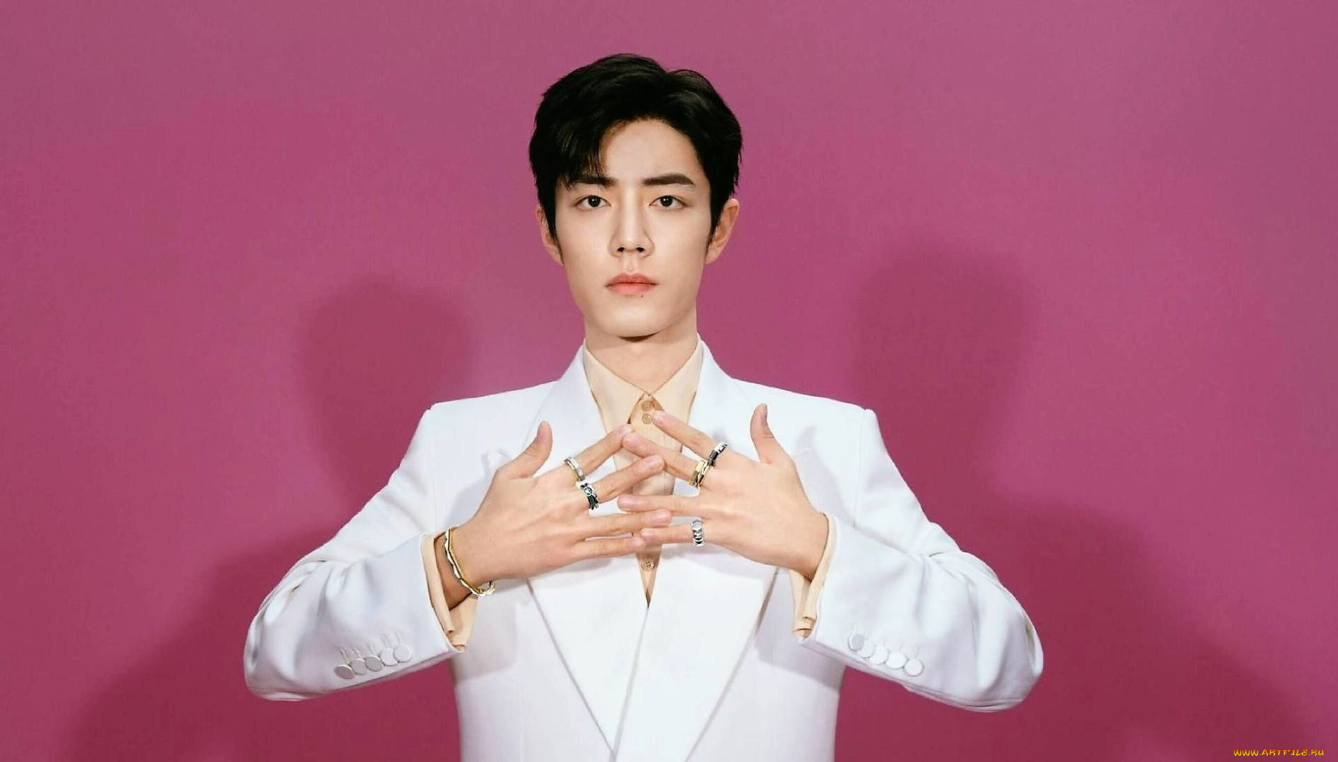 мужчины, xiao, zhan, пиджак, кольца, браслет, украшения