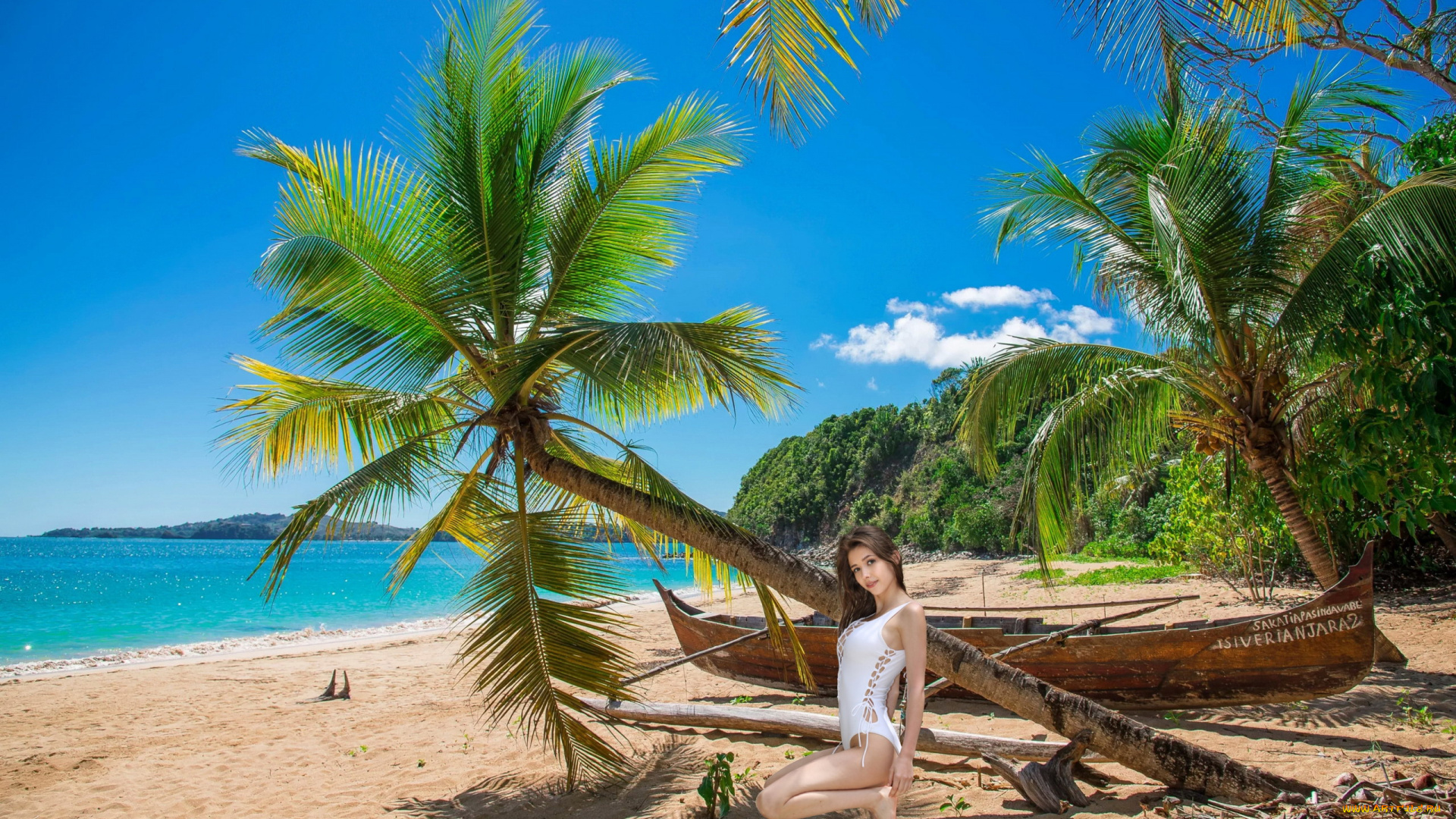 девушки, mila, azul, , екатерина, волкова, море, тропики, пальмы, поза, купальник