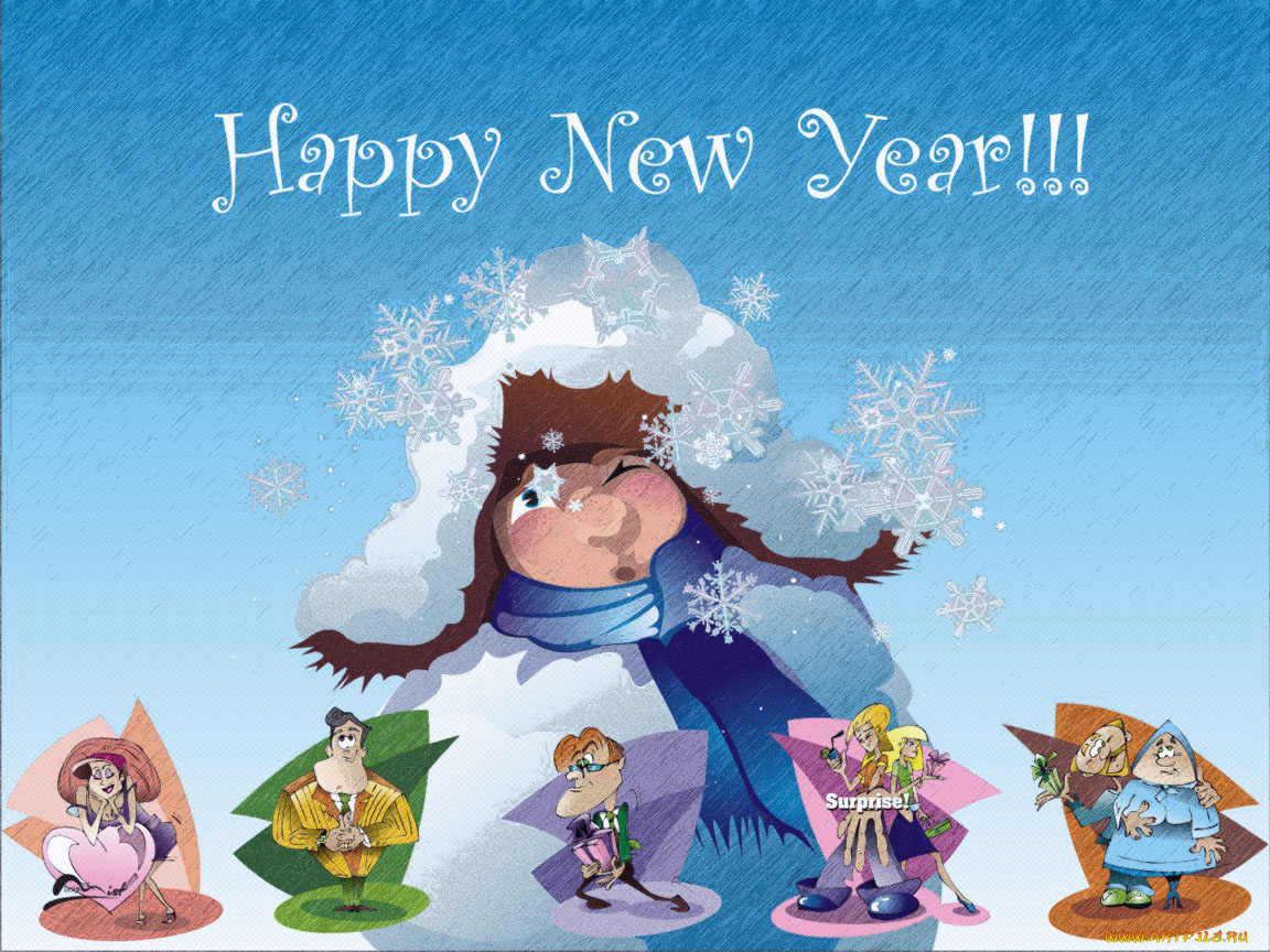 новогодняя, обоя, by, mistn, праздничные, рисованные