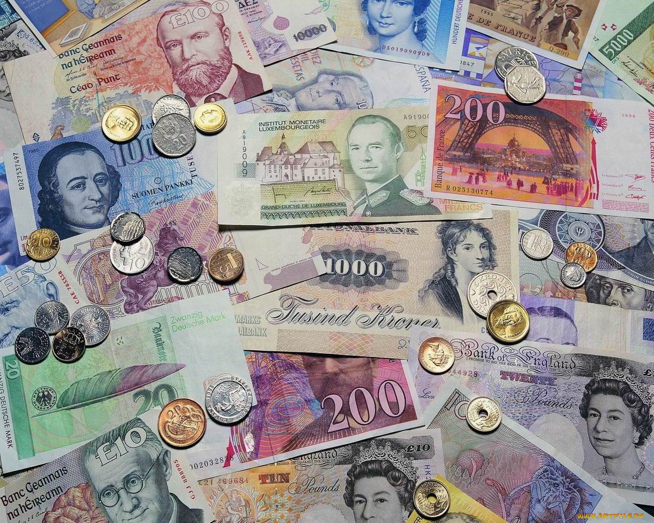 разное, золото, купюры, монеты