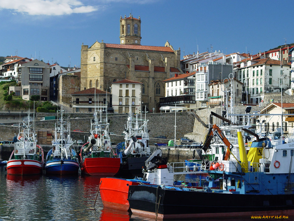 guetaria, san, sebastian, spain, корабли, порты, причалы