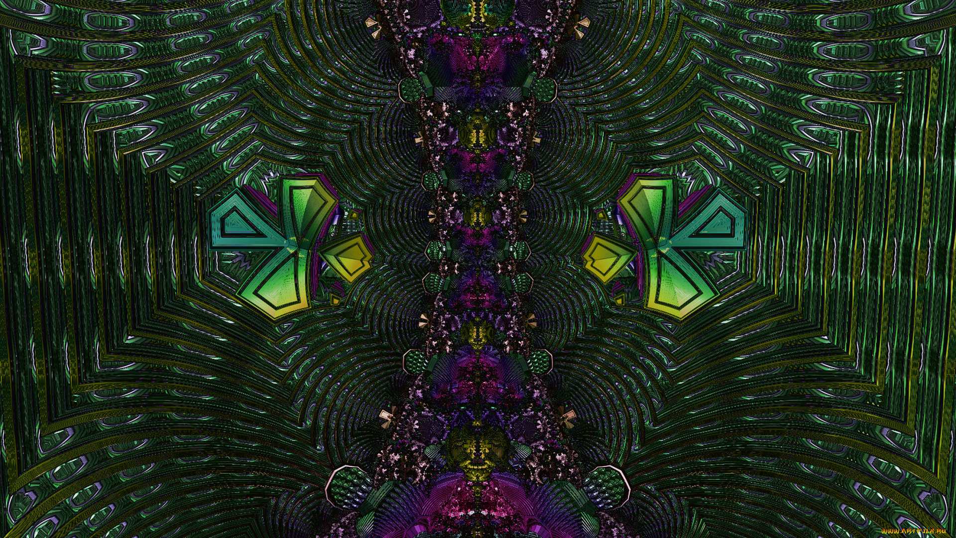 3д, графика, fractal, фракталы, узор, тёмный, абстракция