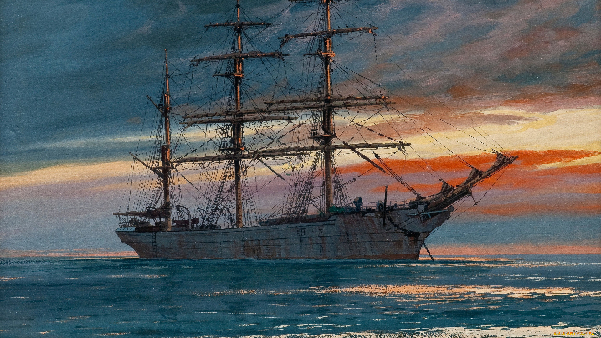 adolf, bock, рисованные, море, парусник