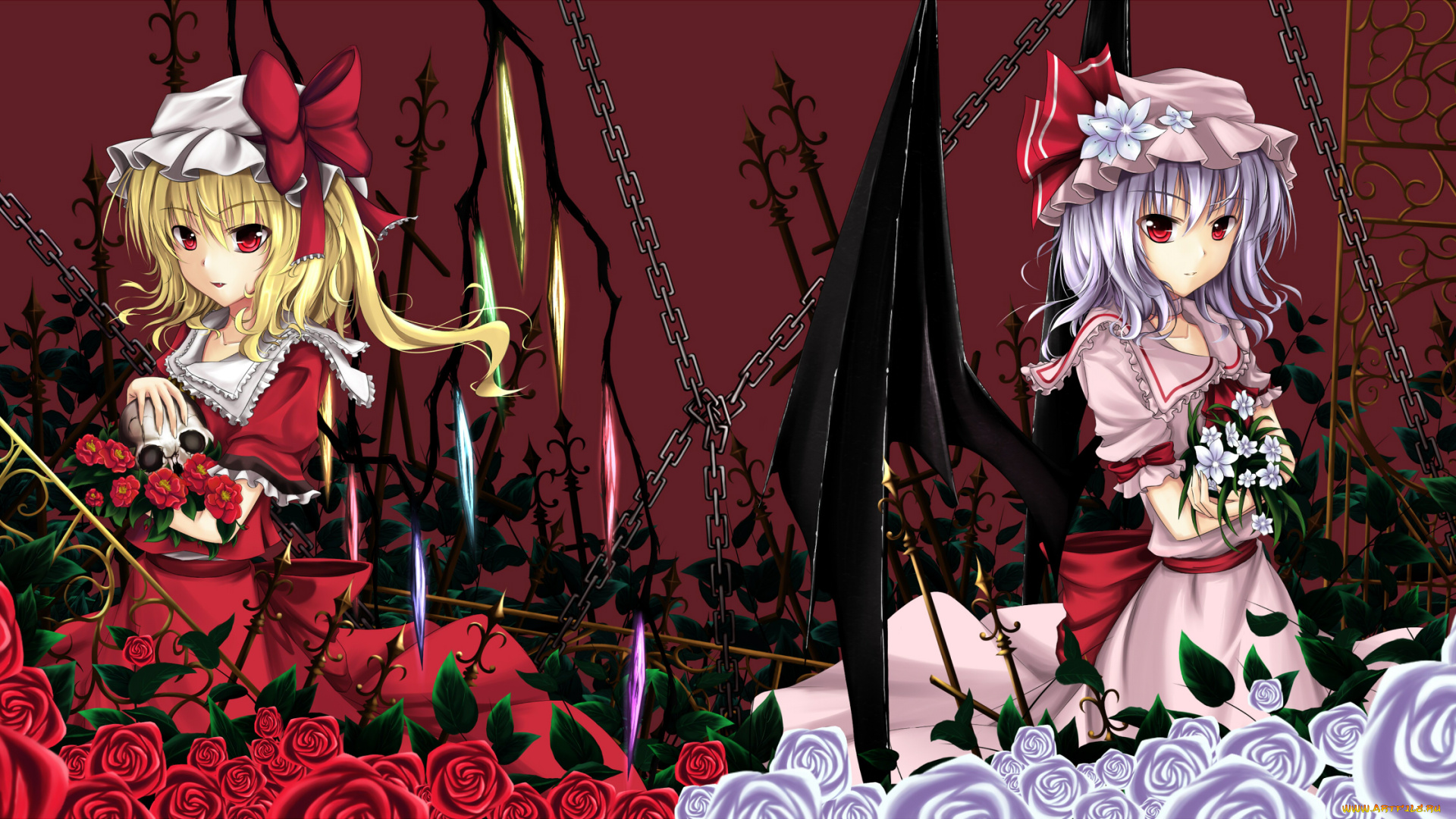 аниме, touhou, ремидия, скарлет, фландр