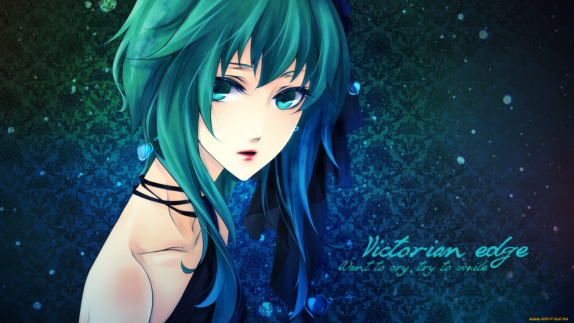 аниме, vocaloid, девушка, взгляд