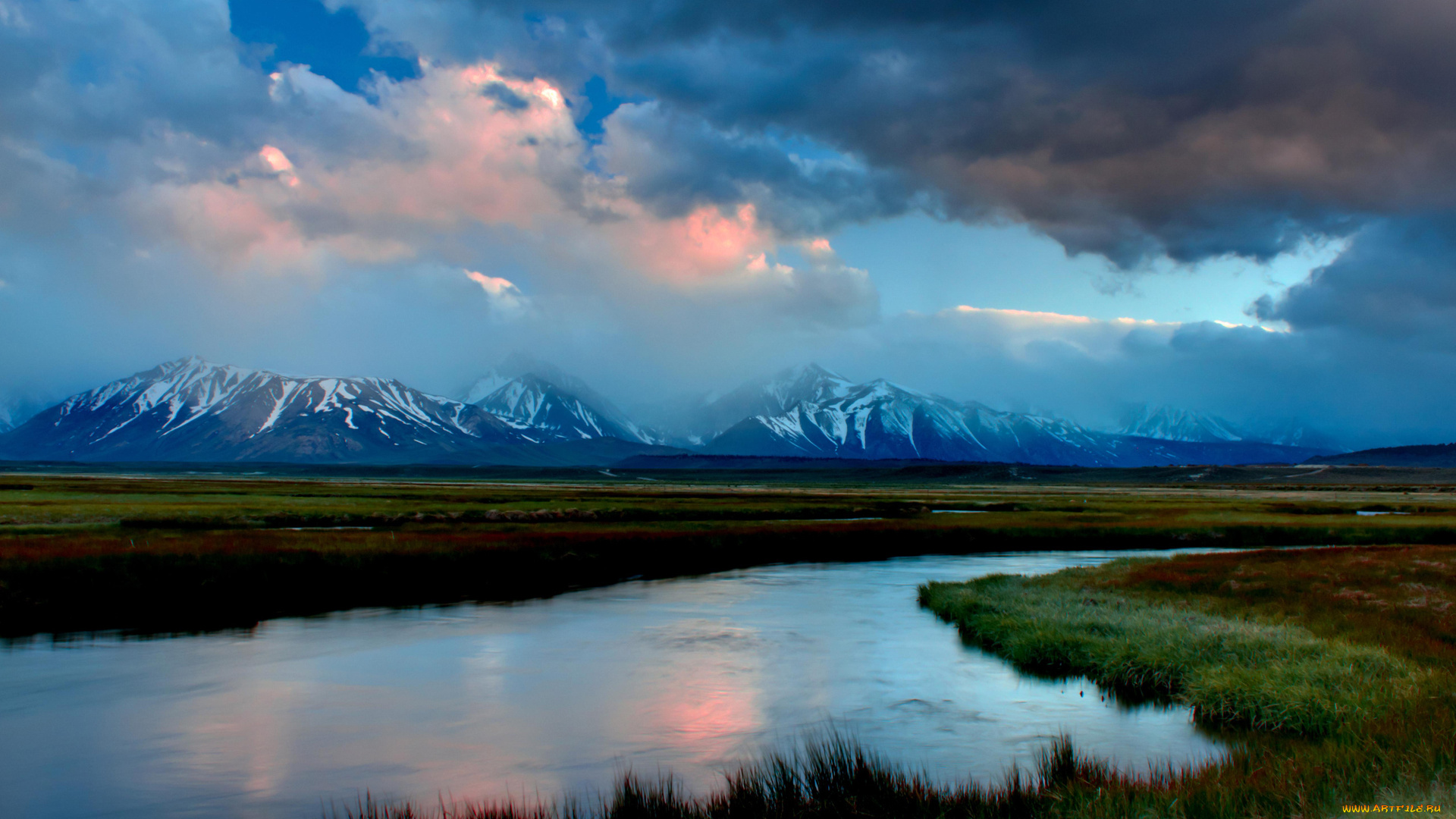 природа, реки, озера, пейзаж, горы, река