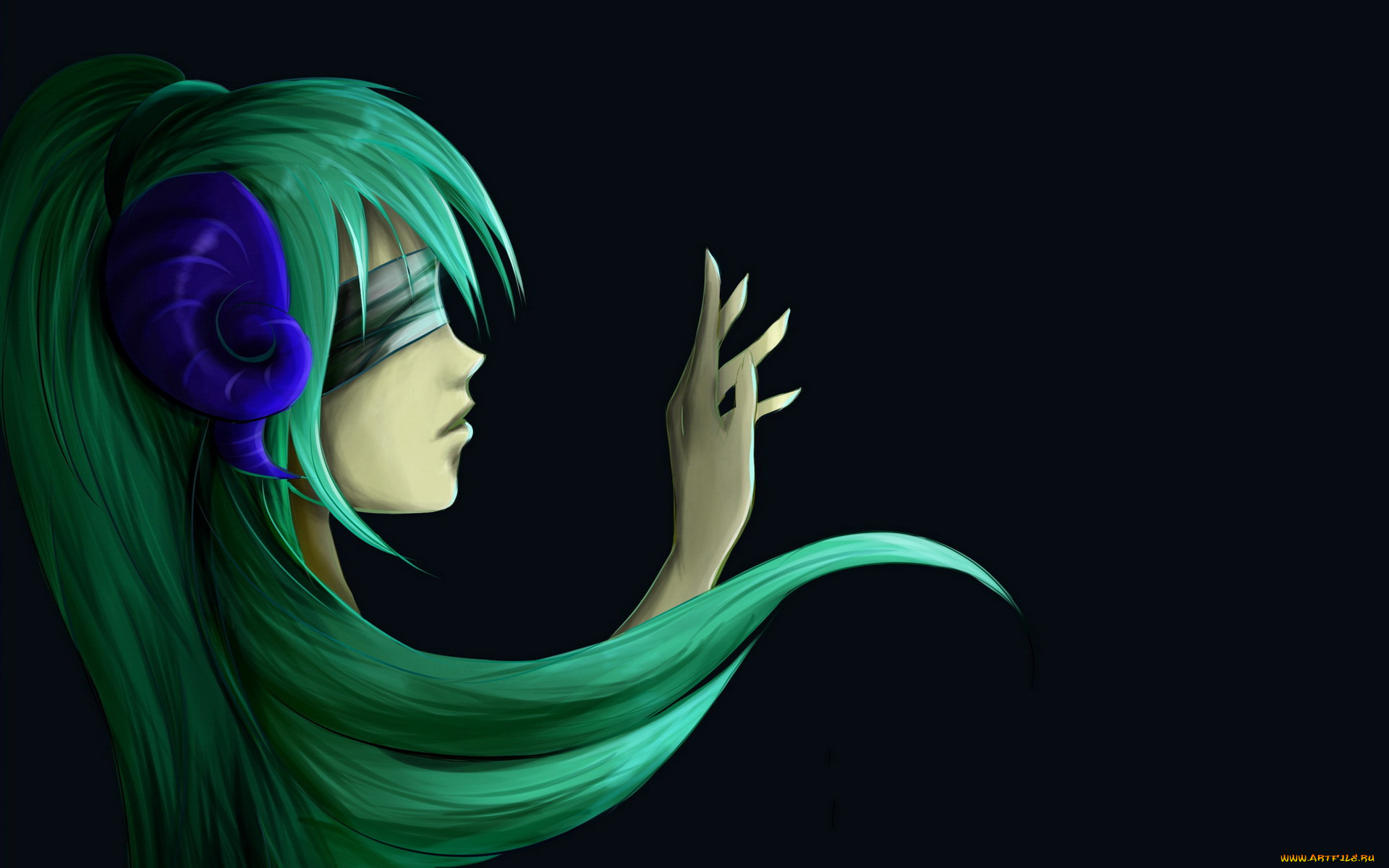 аниме, vocaloid, девушка, повязка