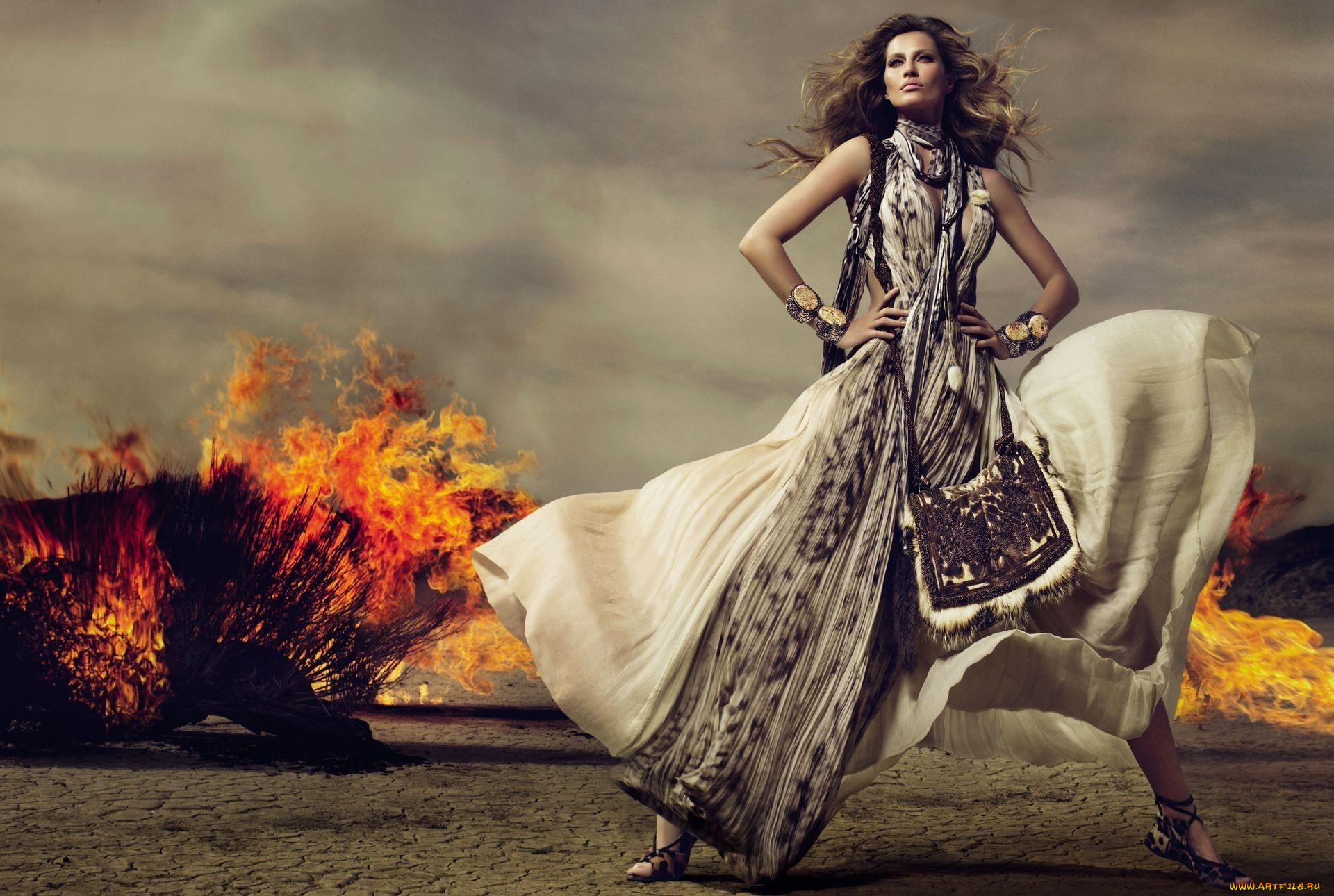 Gisele, Bundchen, девушки, огонь