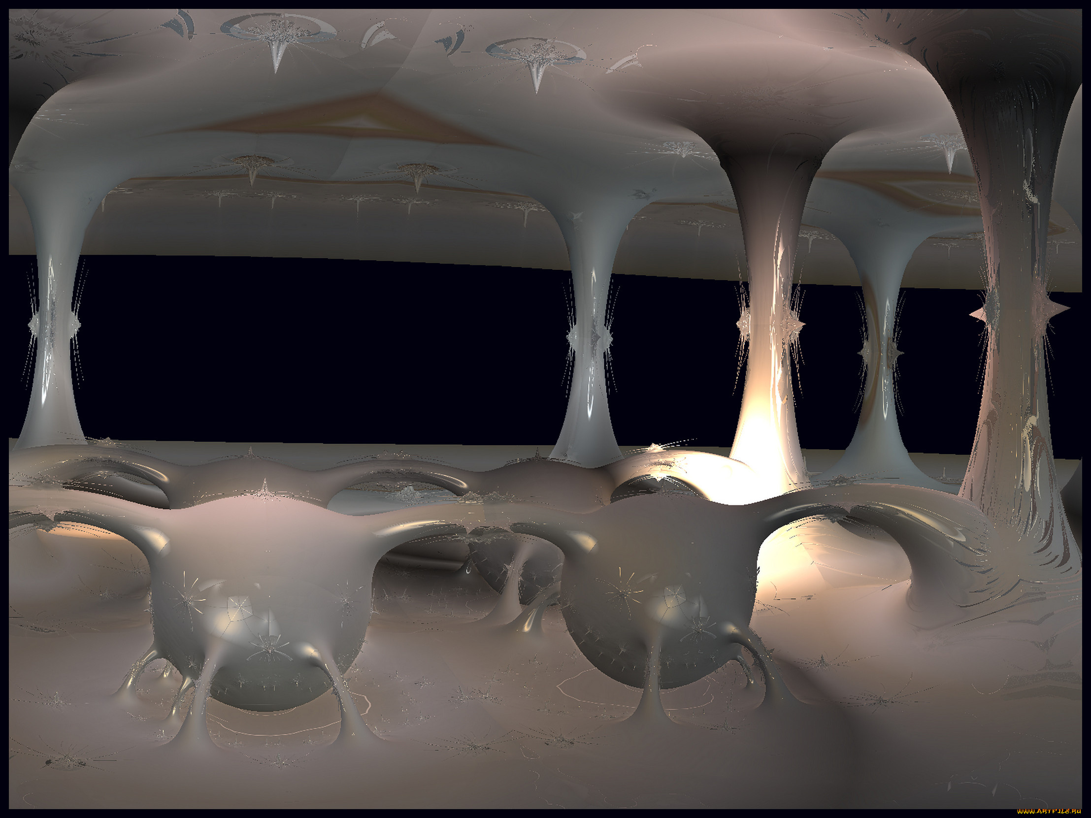 3д, графика, fractal, фракталы, узор, тёмный, абстракция