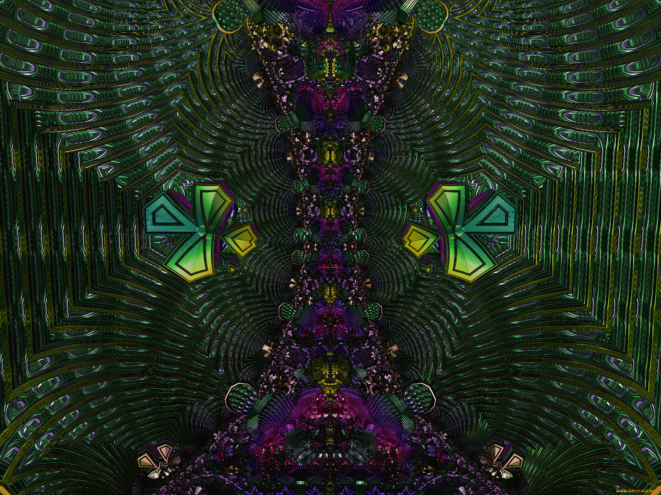 3д, графика, fractal, фракталы, узор, тёмный, абстракция