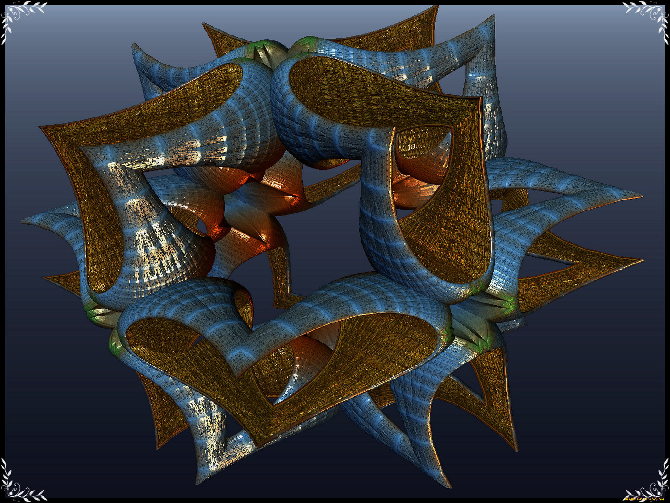 3д, графика, fractal, фракталы, узор, тёмный, абстракция