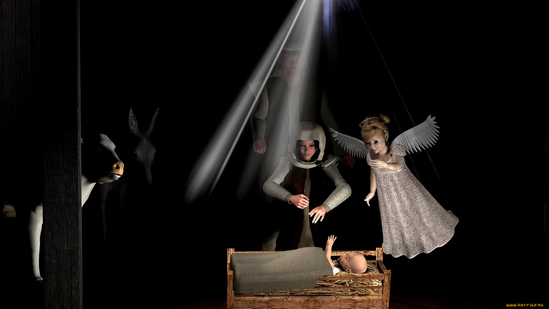 3д, графика, religion, религия, no, room, in, the, inn