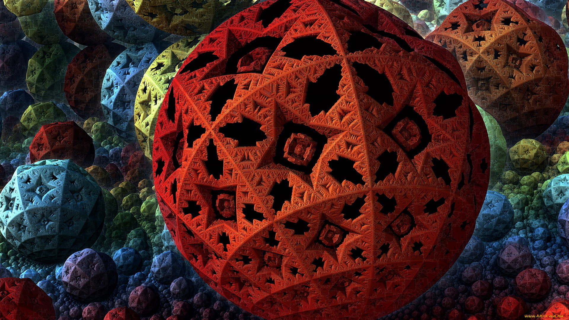 3д, графика, fractal, , фракталы, форма, цвет