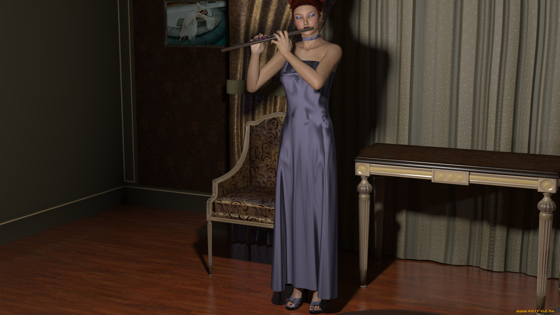 3д, графика, people, , люди, играет, девушка, стол