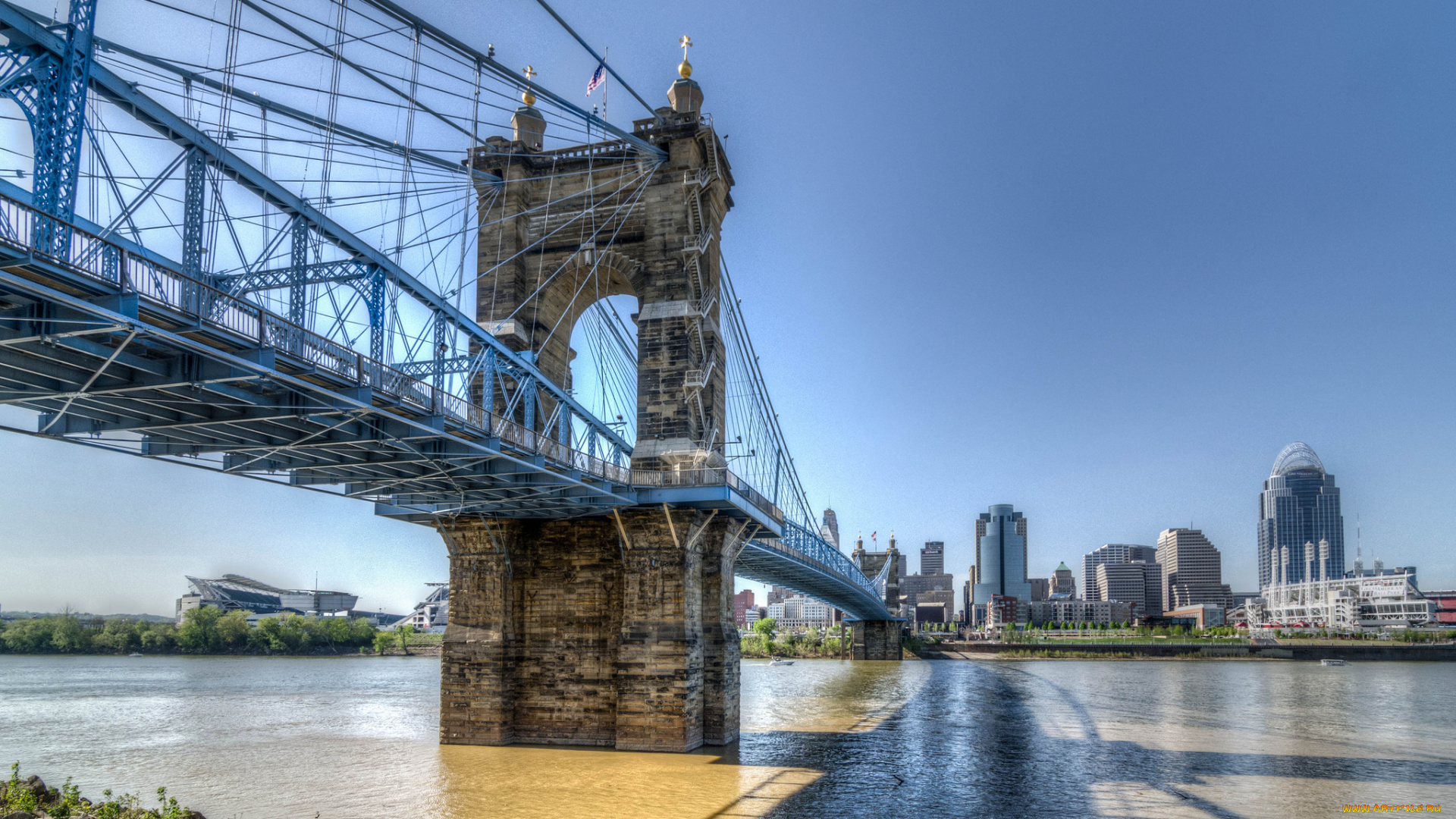 города, -, мосты, мост, город, река