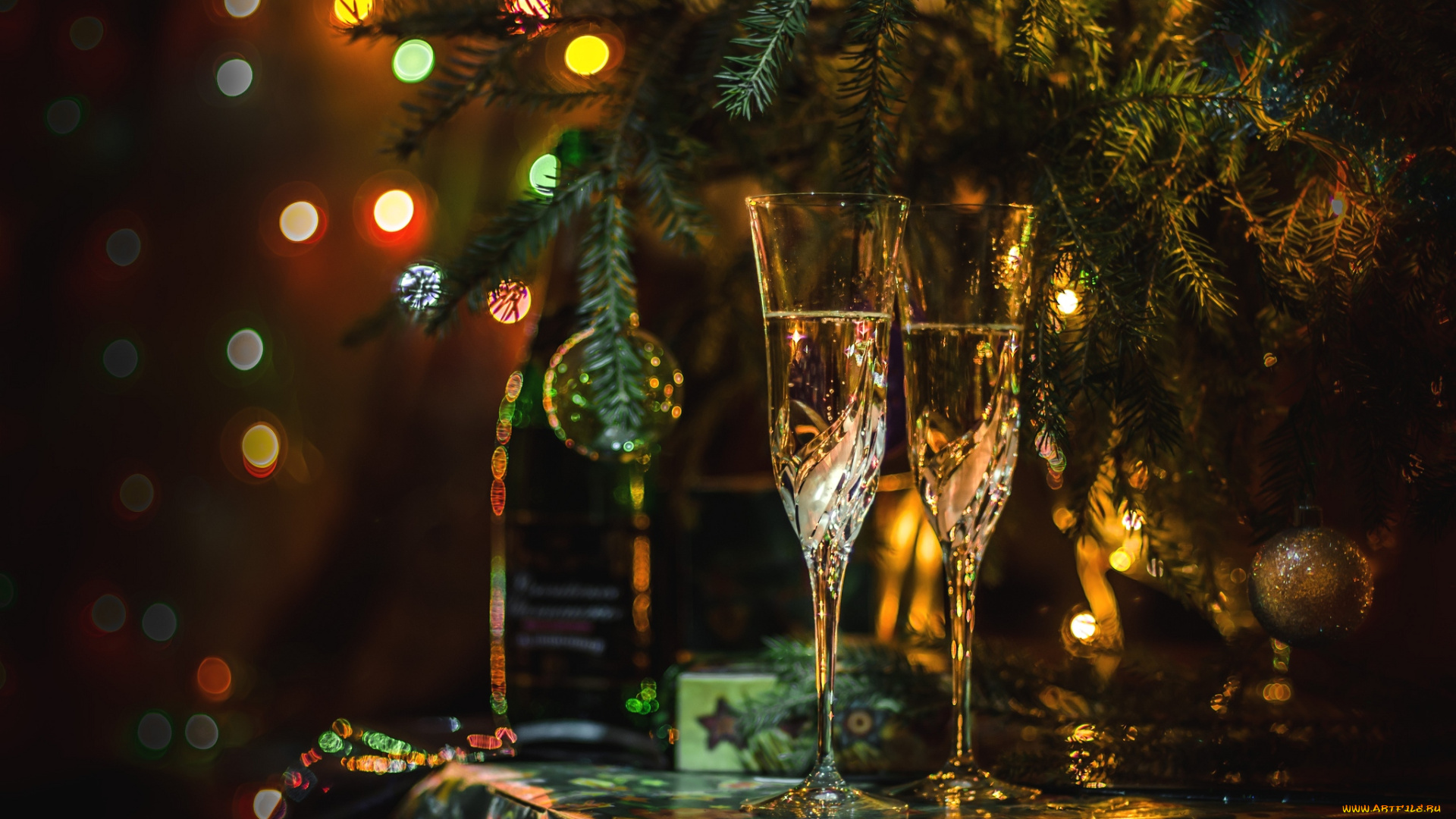праздничные, угощения, бокалы