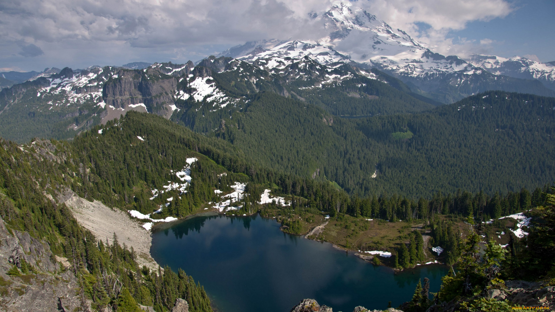 природа, реки, озера, горы, лес, национальный, парк, сша, америка, озеро