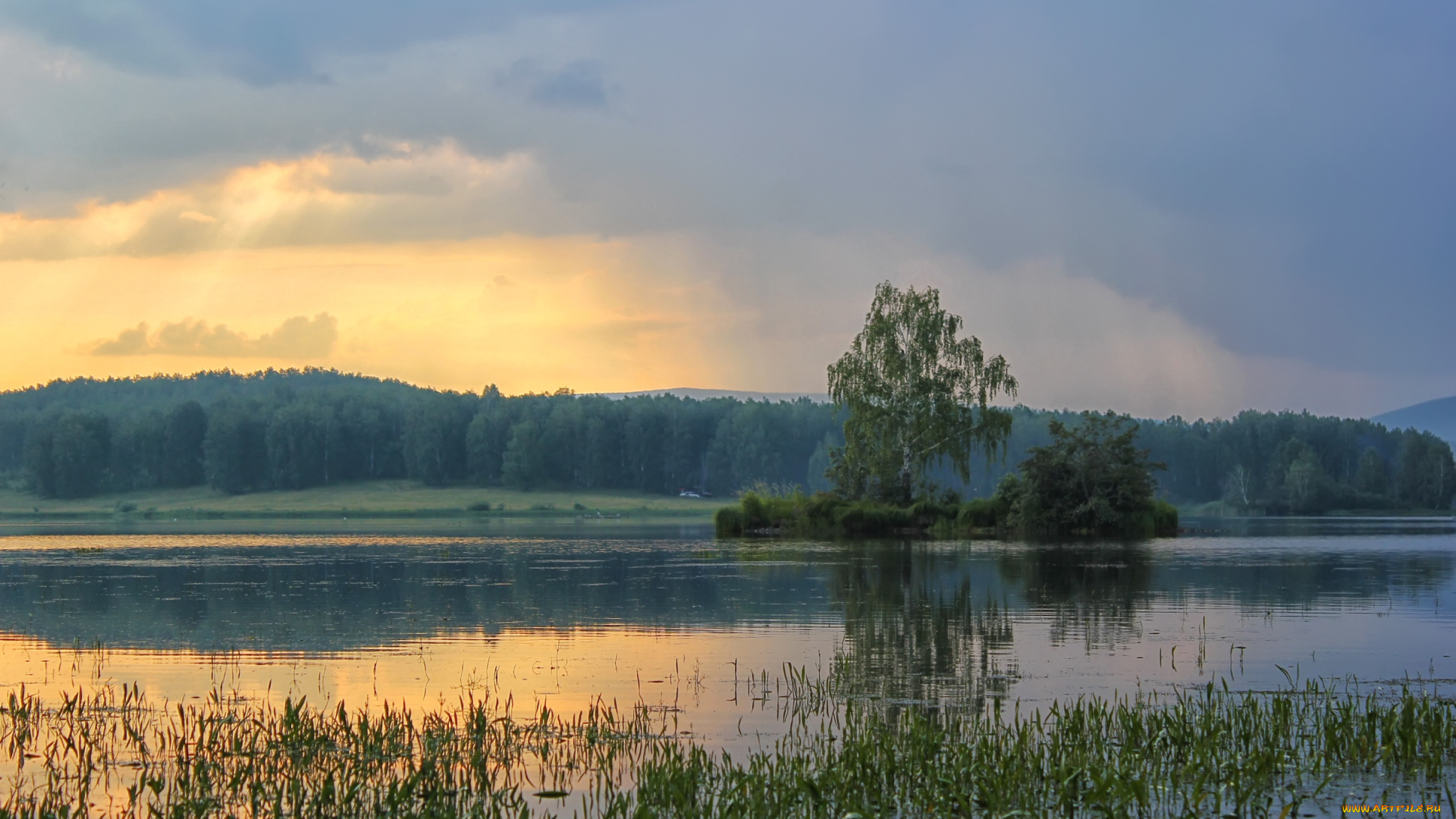 природа, реки, озера, вода, вечер