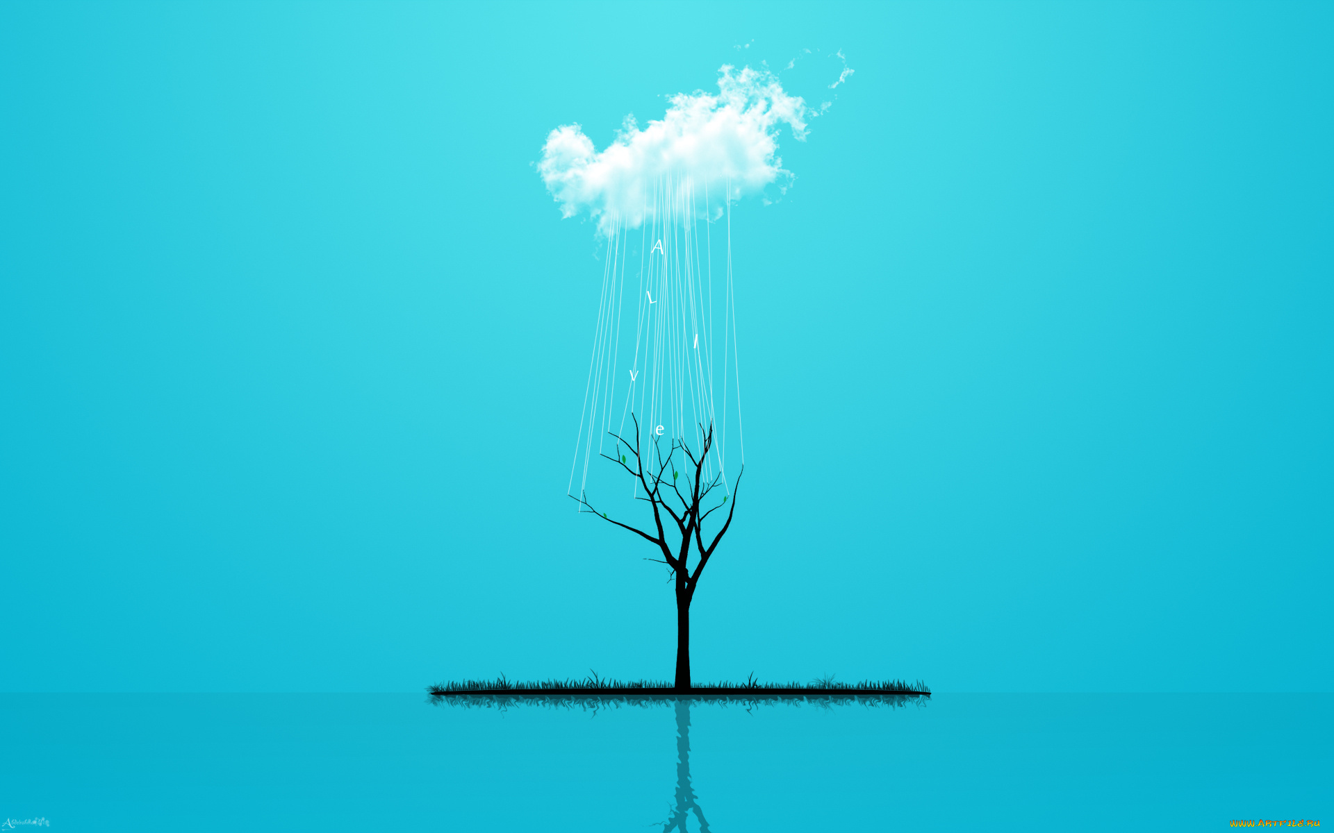 рисованные, минимализм, дерево