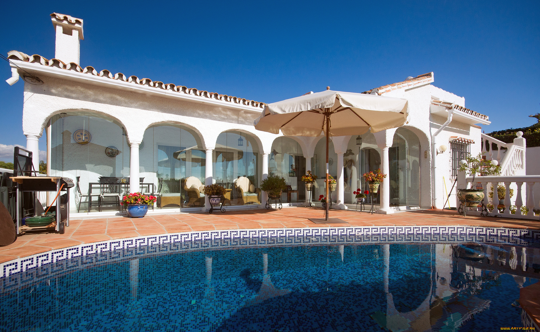 интерьер, бассейны, , открытые, площадки, вода, вилла