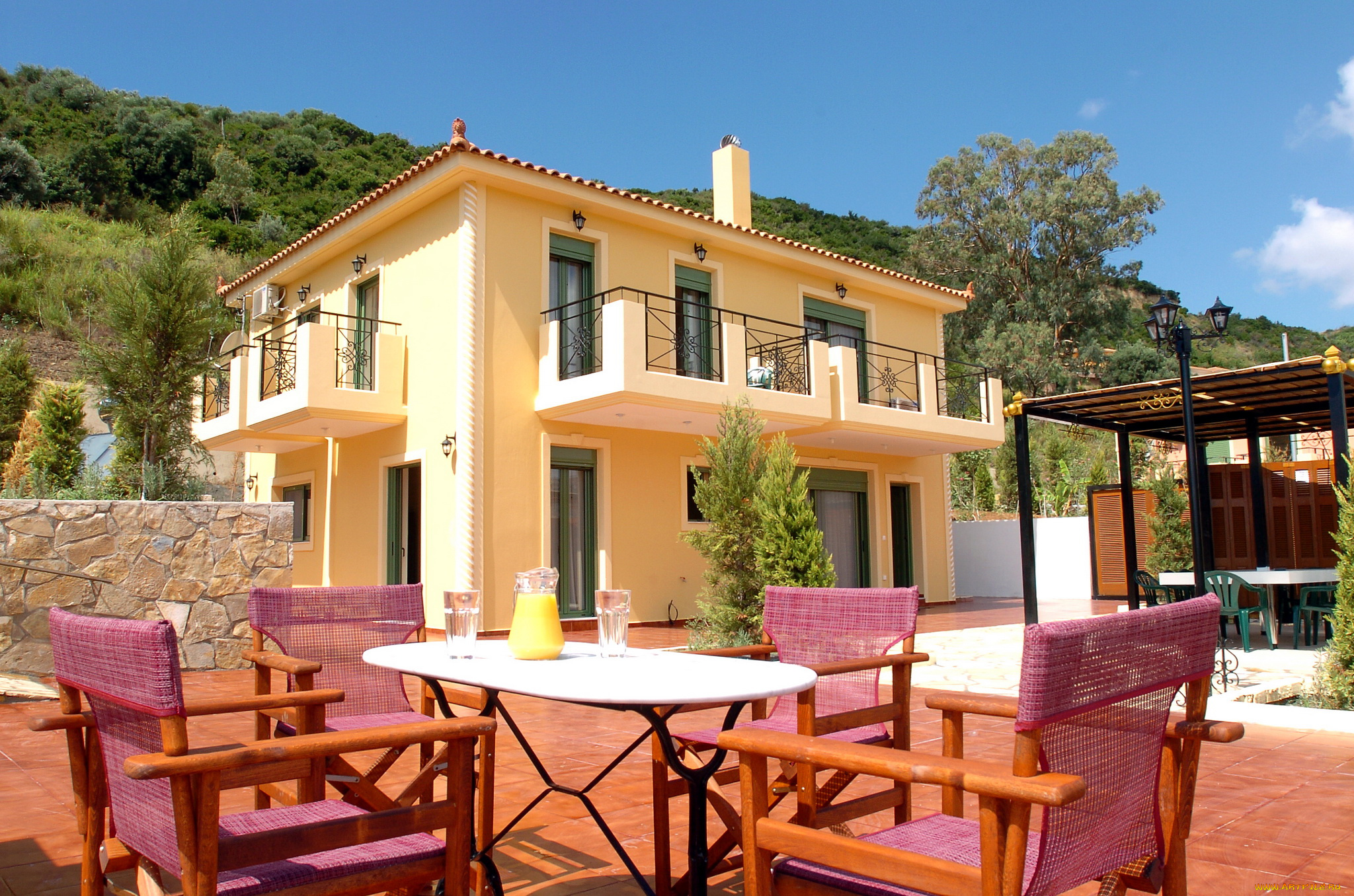 остров, кефалония, , греция, города, -, здания, , дома, курорт, греция, дом, кефалония, остров