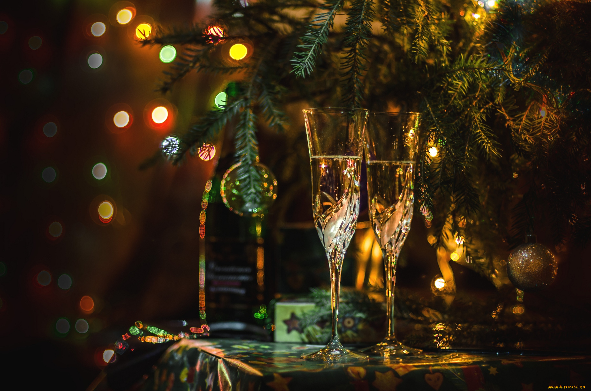 праздничные, угощения, бокалы