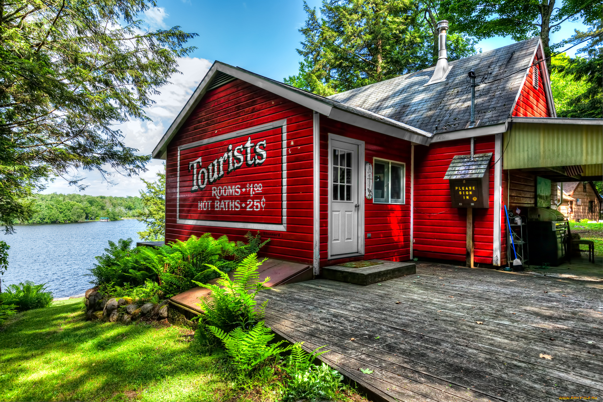 города, -, здания, , дома, домик, туристический, река, природа