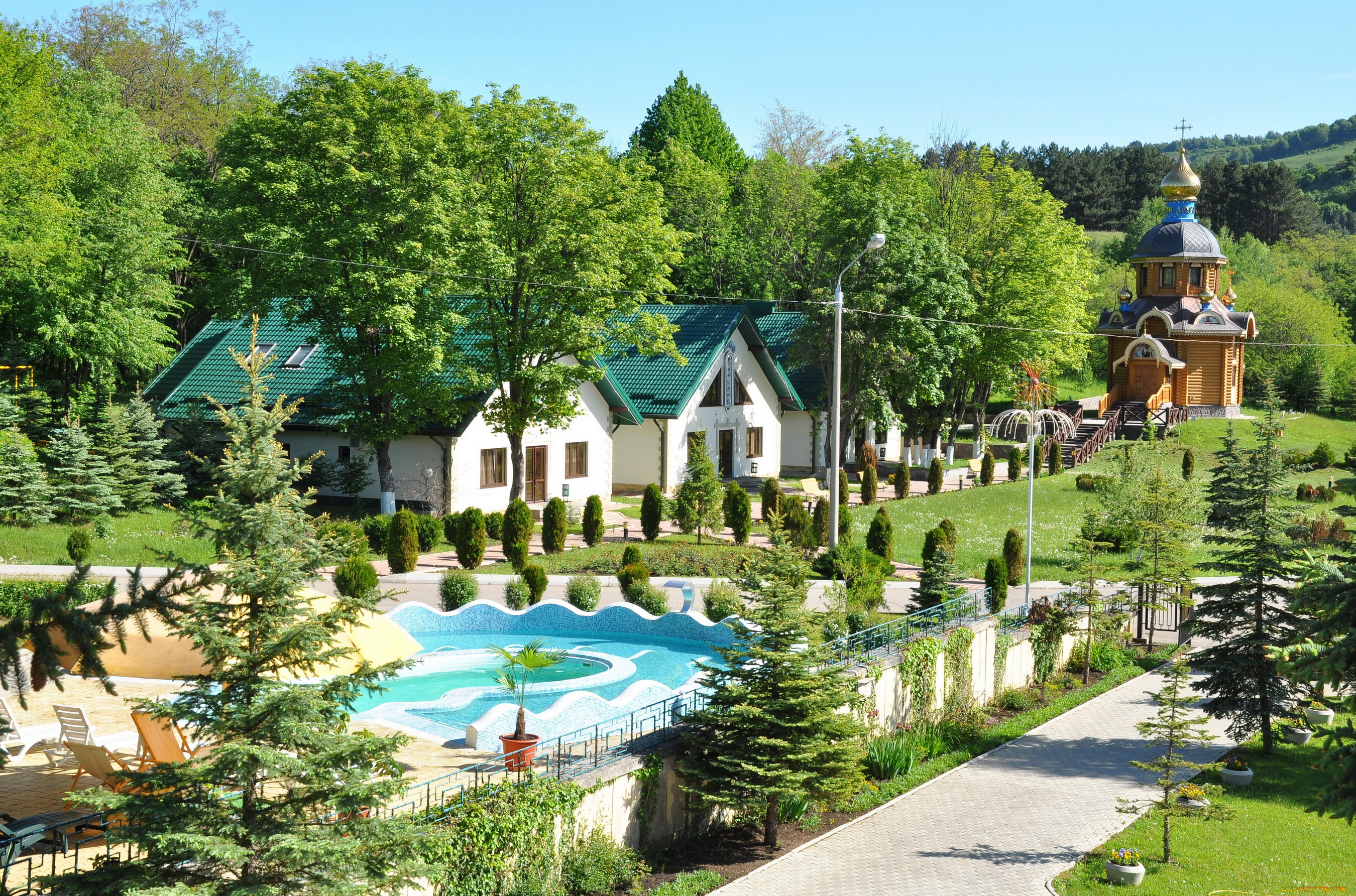 кисловодск, города, -, пейзажи, курорт, парк, дома