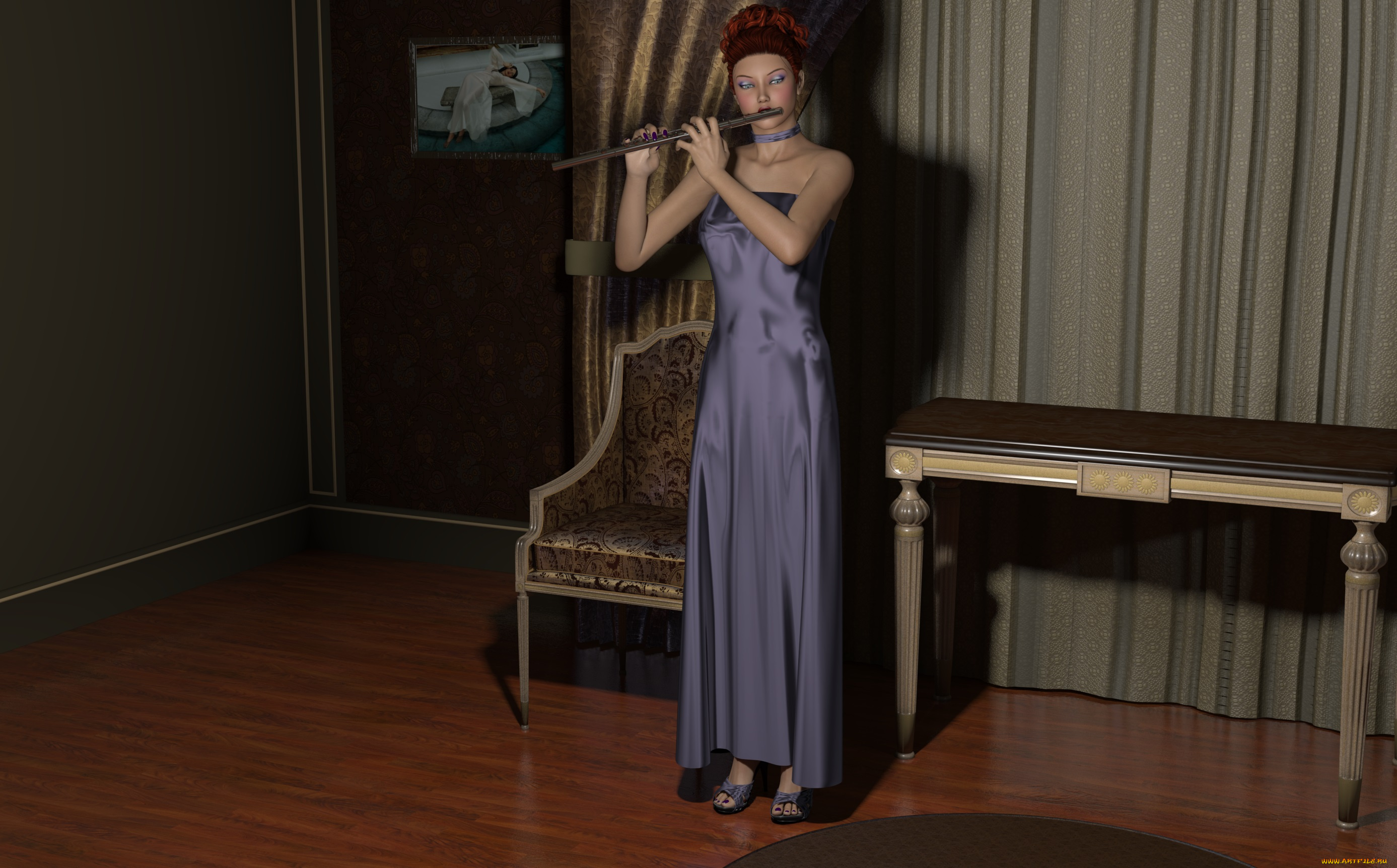 3д, графика, people, , люди, играет, девушка, стол