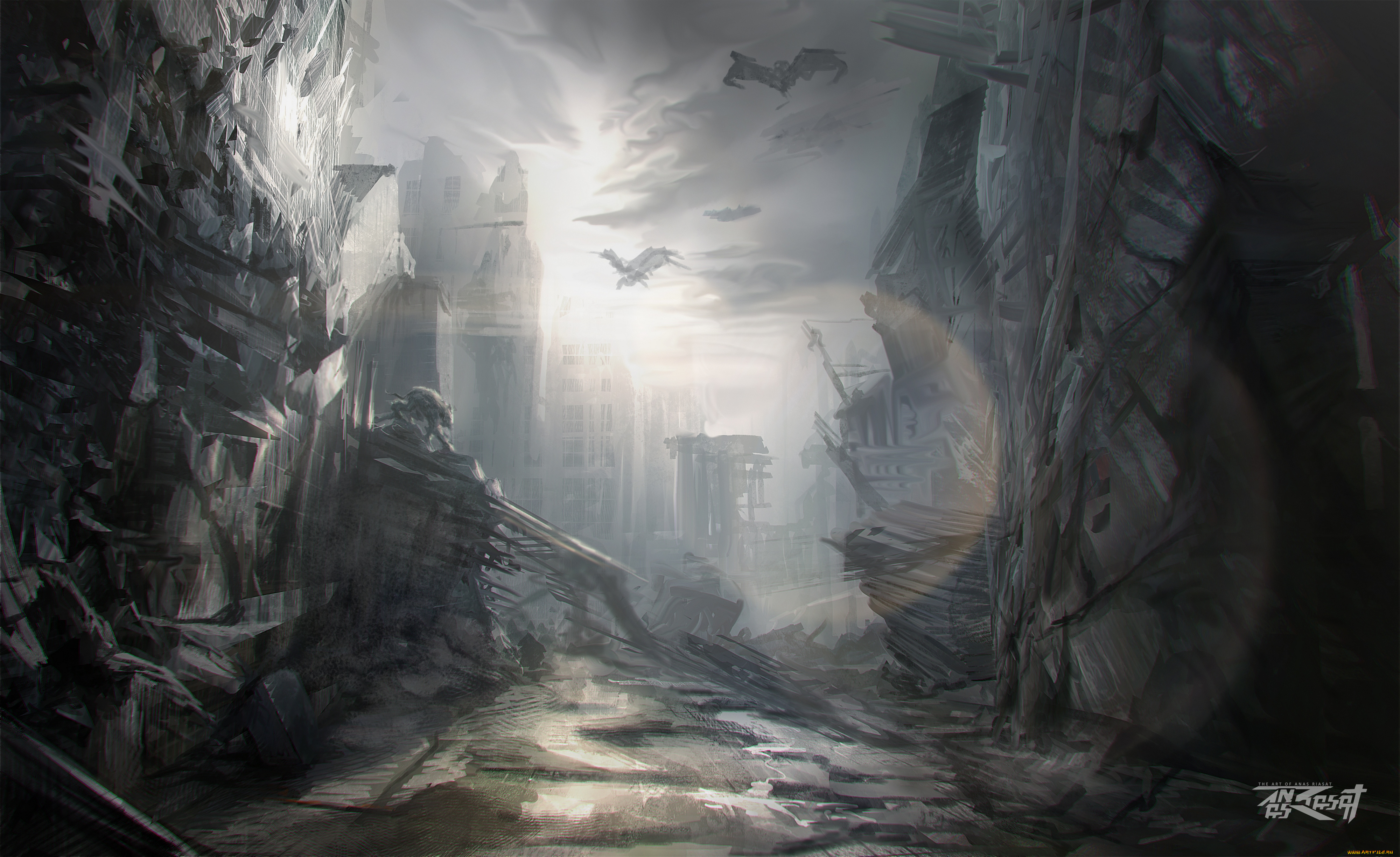 anas, riasat, фэнтези, иные, миры, , иные, времена, разрушения, мир, постапокалипсис, иной, руины, существа