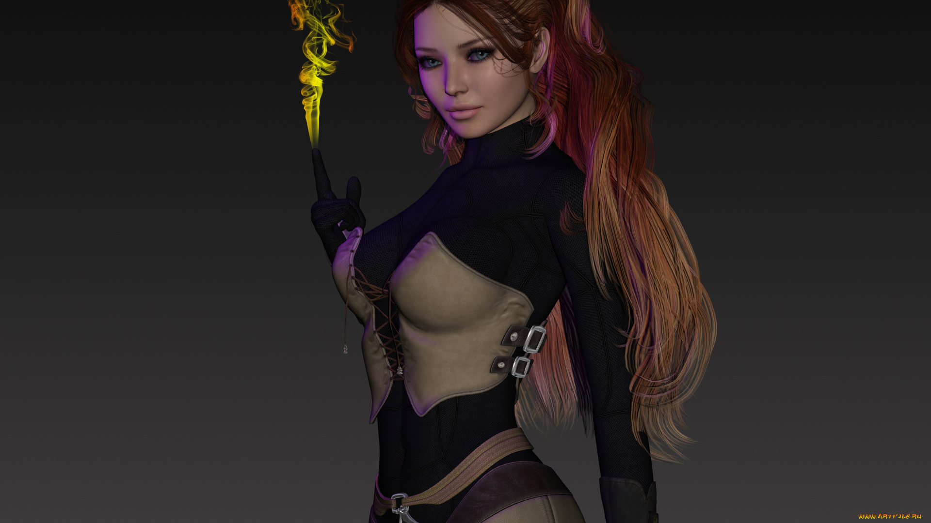 3д, графика, фантазия, , fantasy, фон, взгляд, девушка